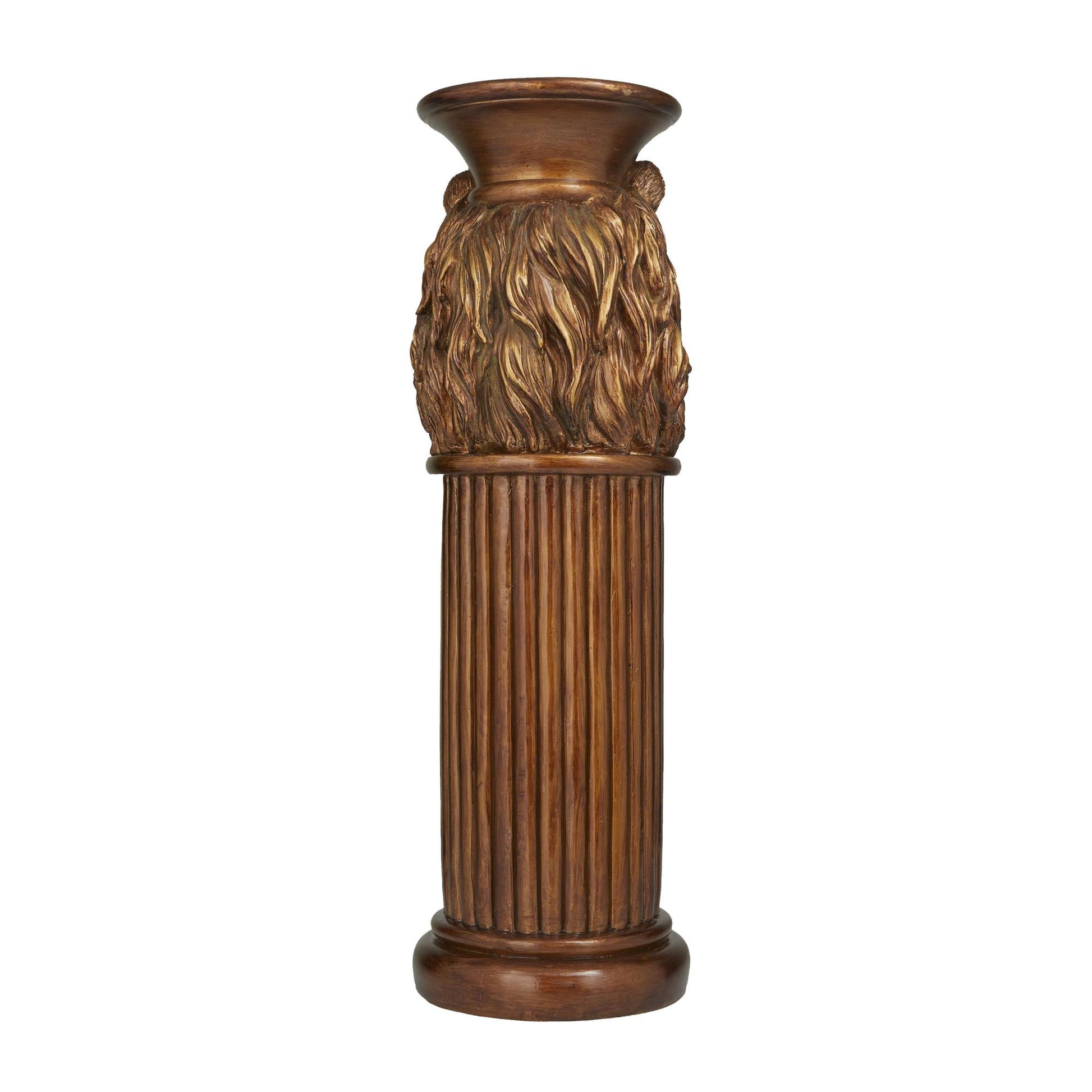 Lion Bronze Polystone Side End Pedestal Table