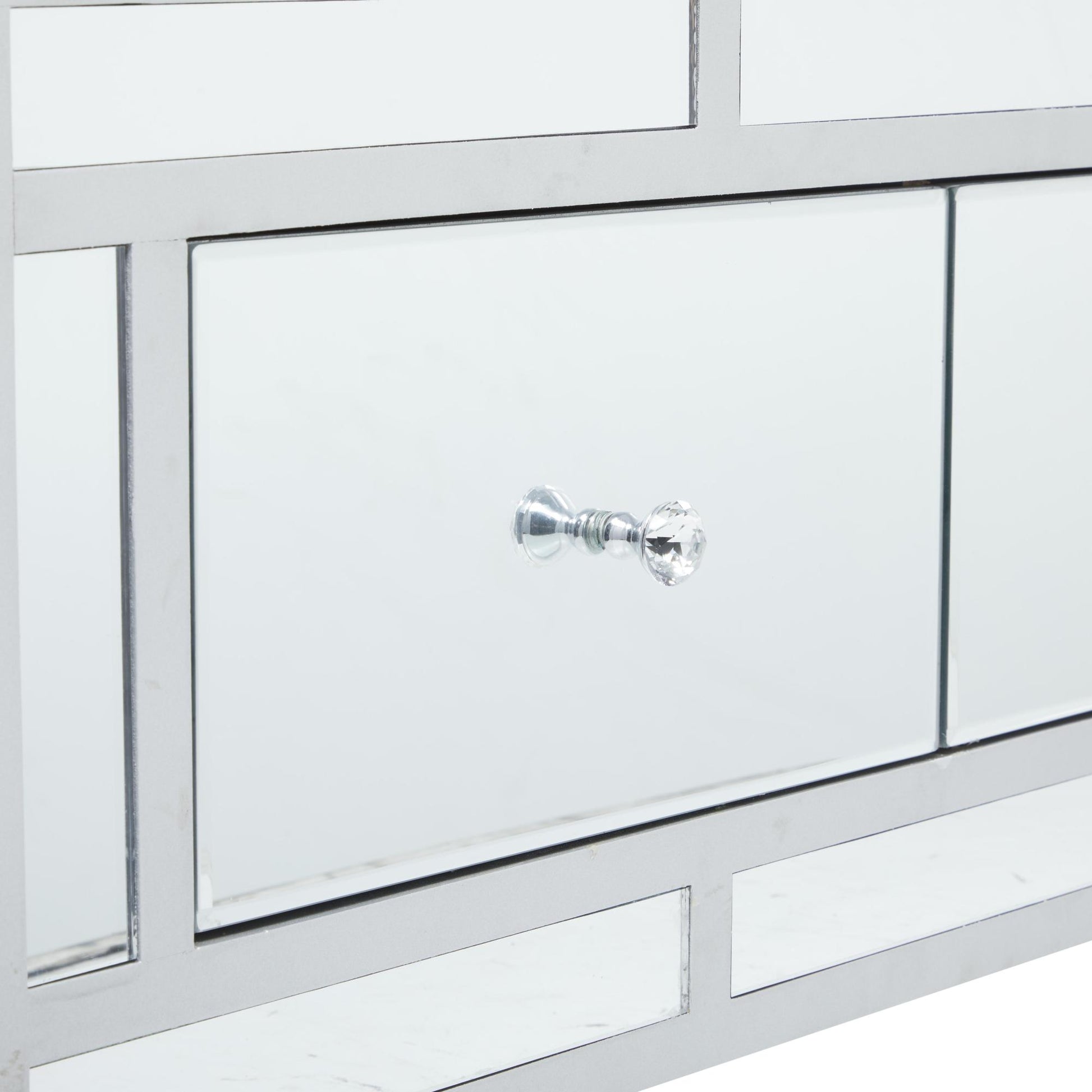 Gray Velvet Mirrored 3 Drawer Room Storage Bench with Upholstered Seat