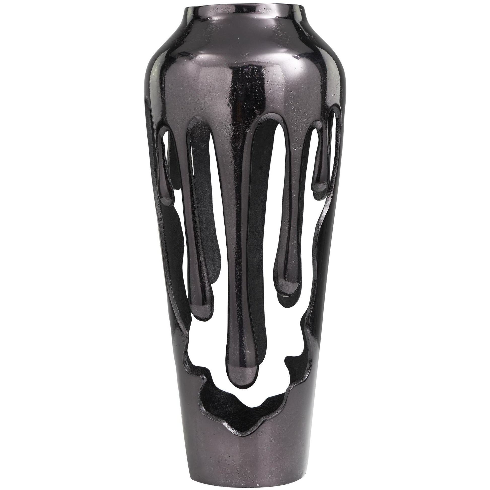 Abstract Aluminum Metal Drip Decorative Vase with Melting Designed Body