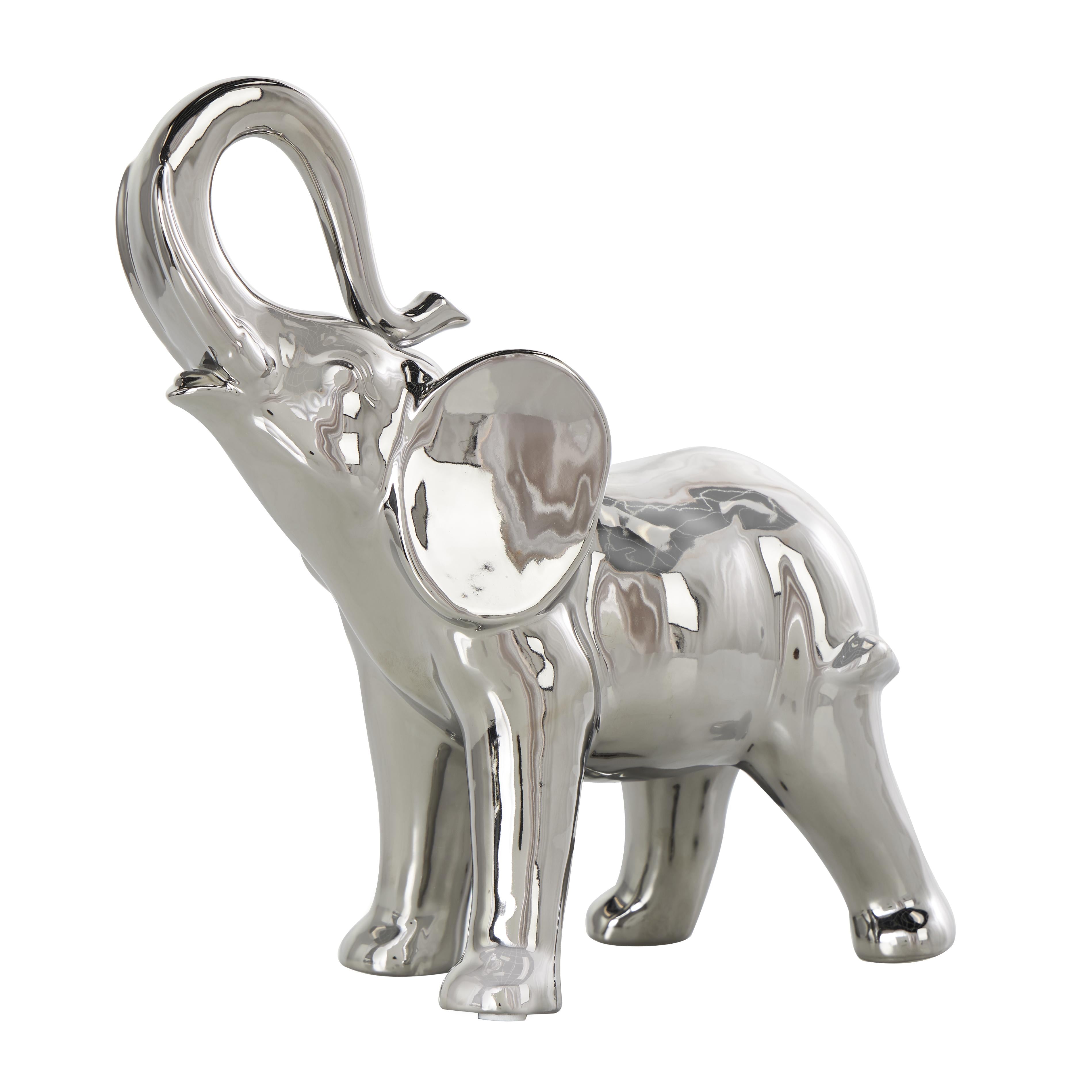 Elephant Ceramic Standing Decorative Sculpture