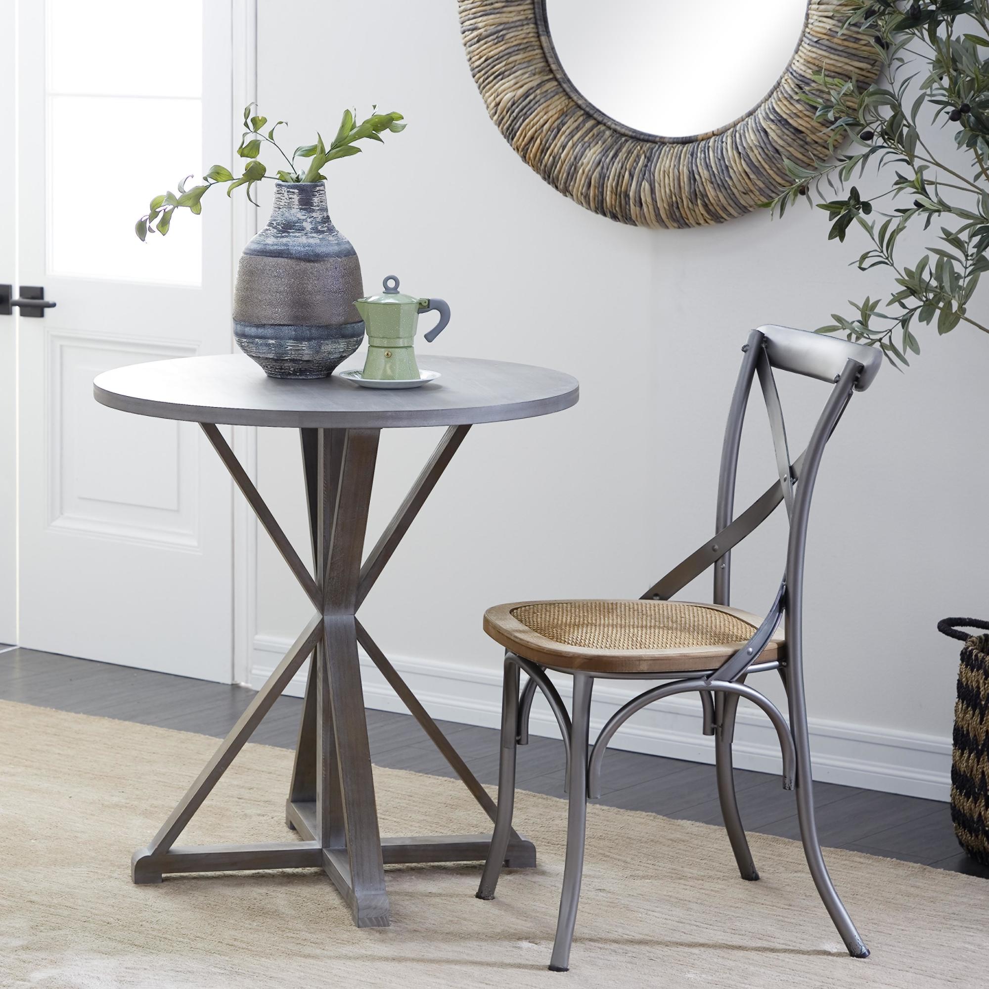 Wood Side End Accent Table with X Shaped Legs