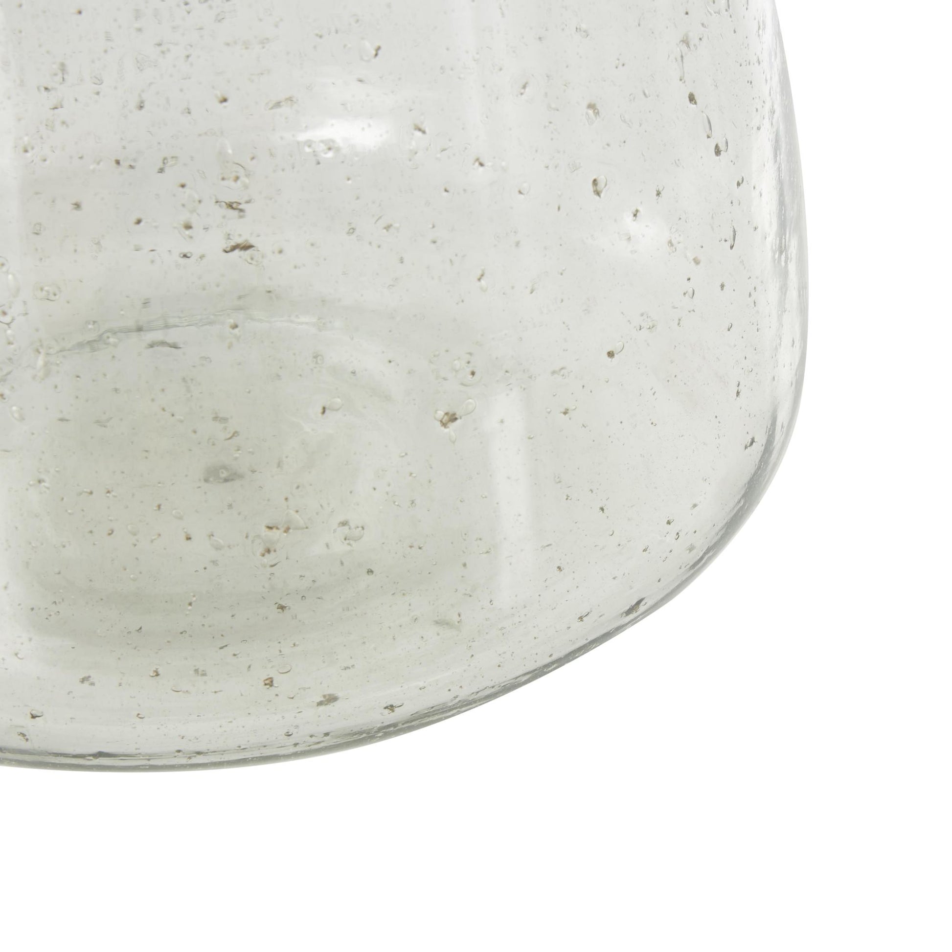 Clear Glass Speckled Decorative Vase with Brown Accents