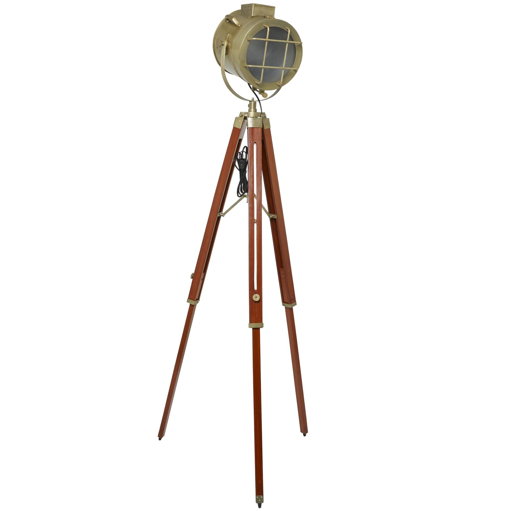 Brown Wood Spotlight Room Floor Lamp