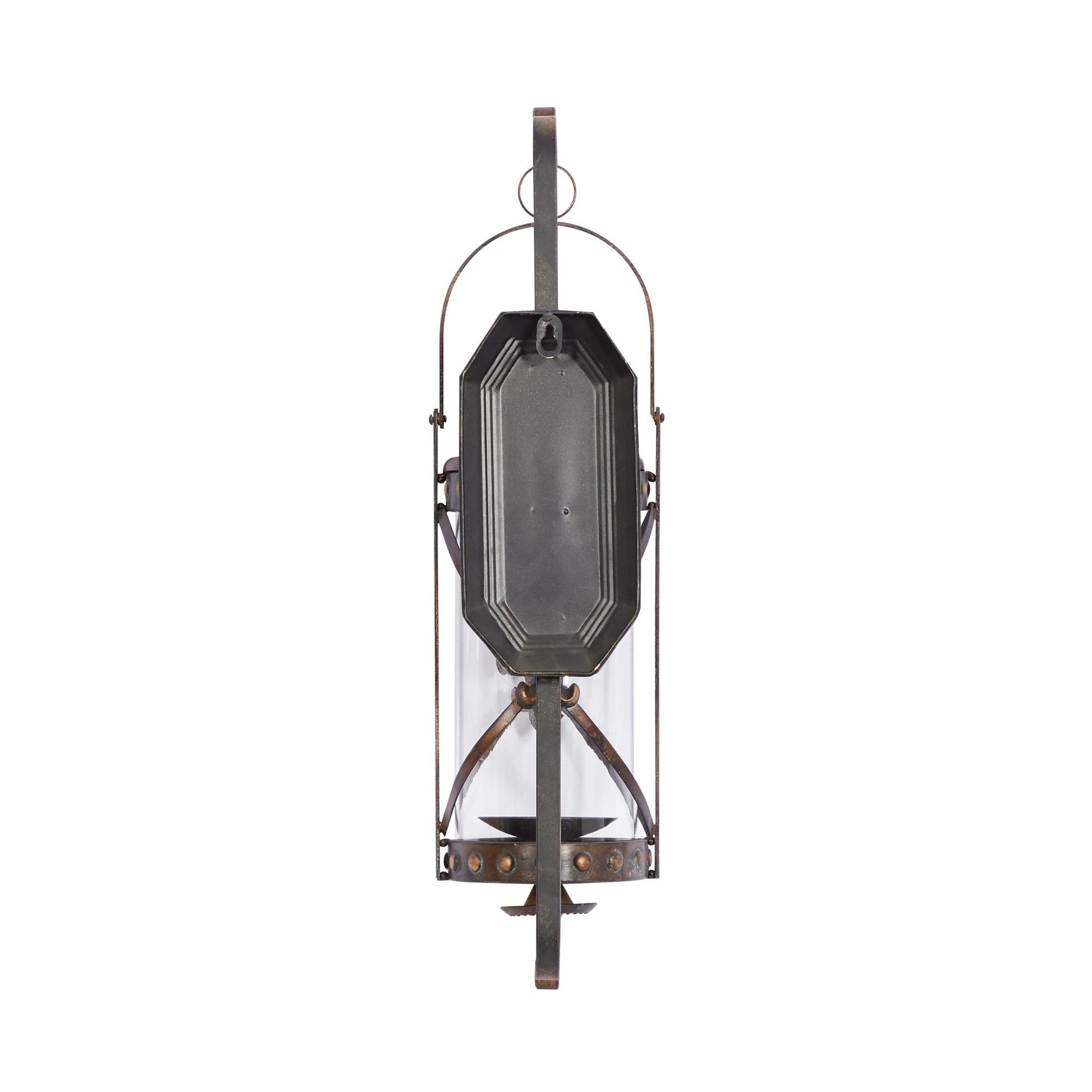 Fleur De Lis Metal Suspended Studded Single Candle Indoor Outdoor Wall Sconce with Scroll Details