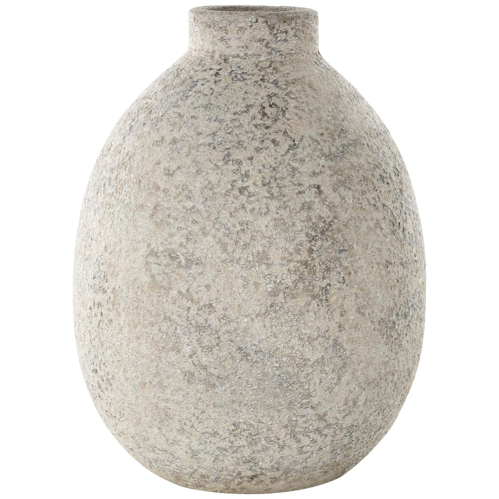 Beige Ceramic Handmade Antique Style Textured Decorative Vase