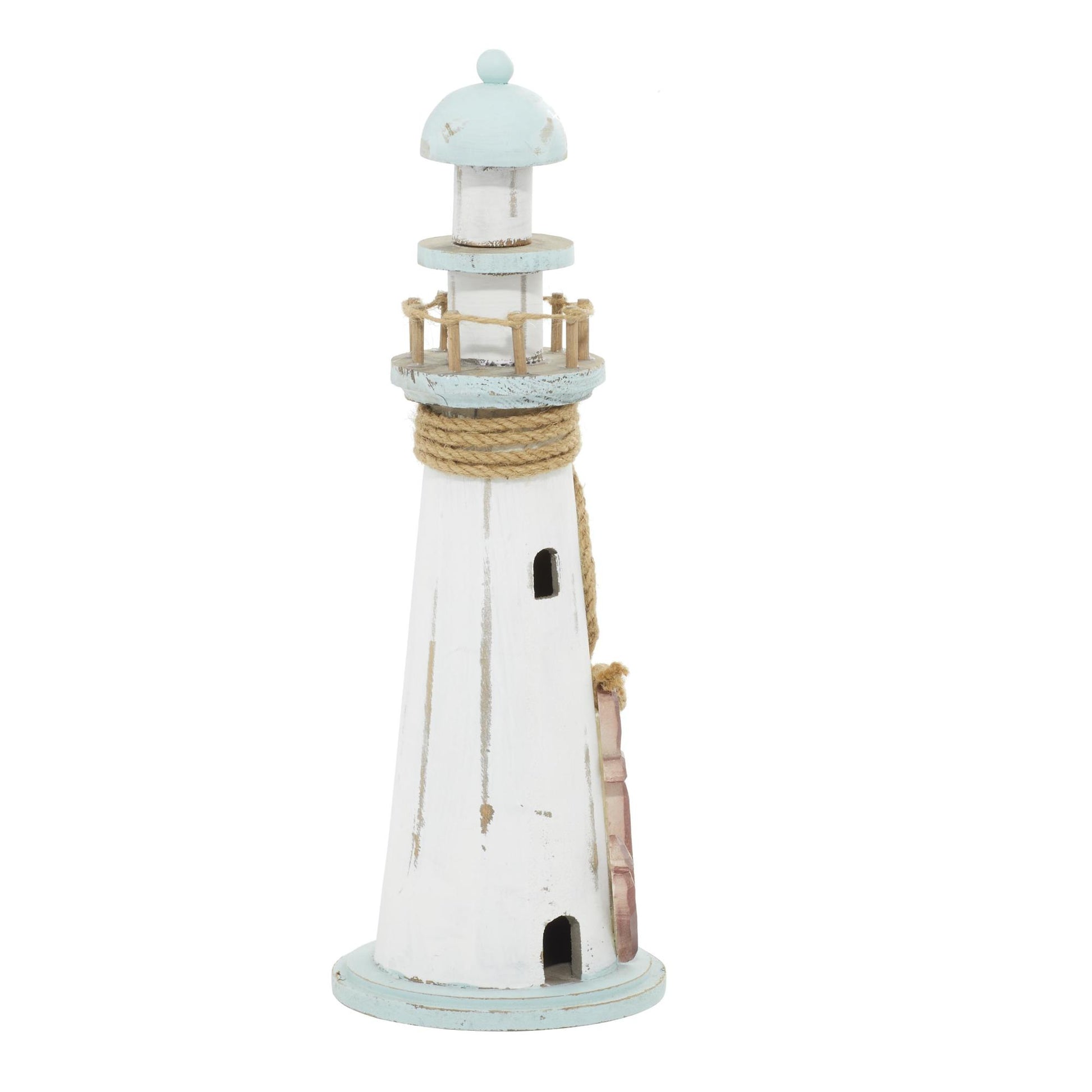 Light House White Wood Decorative Sculpture