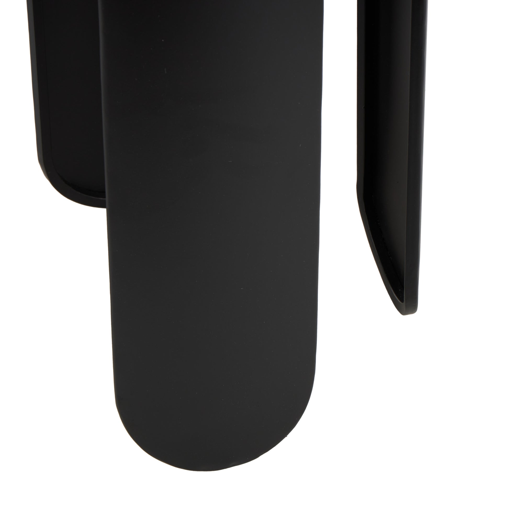 Black Metal Round Side End Accent Table with White Marble Tabletop