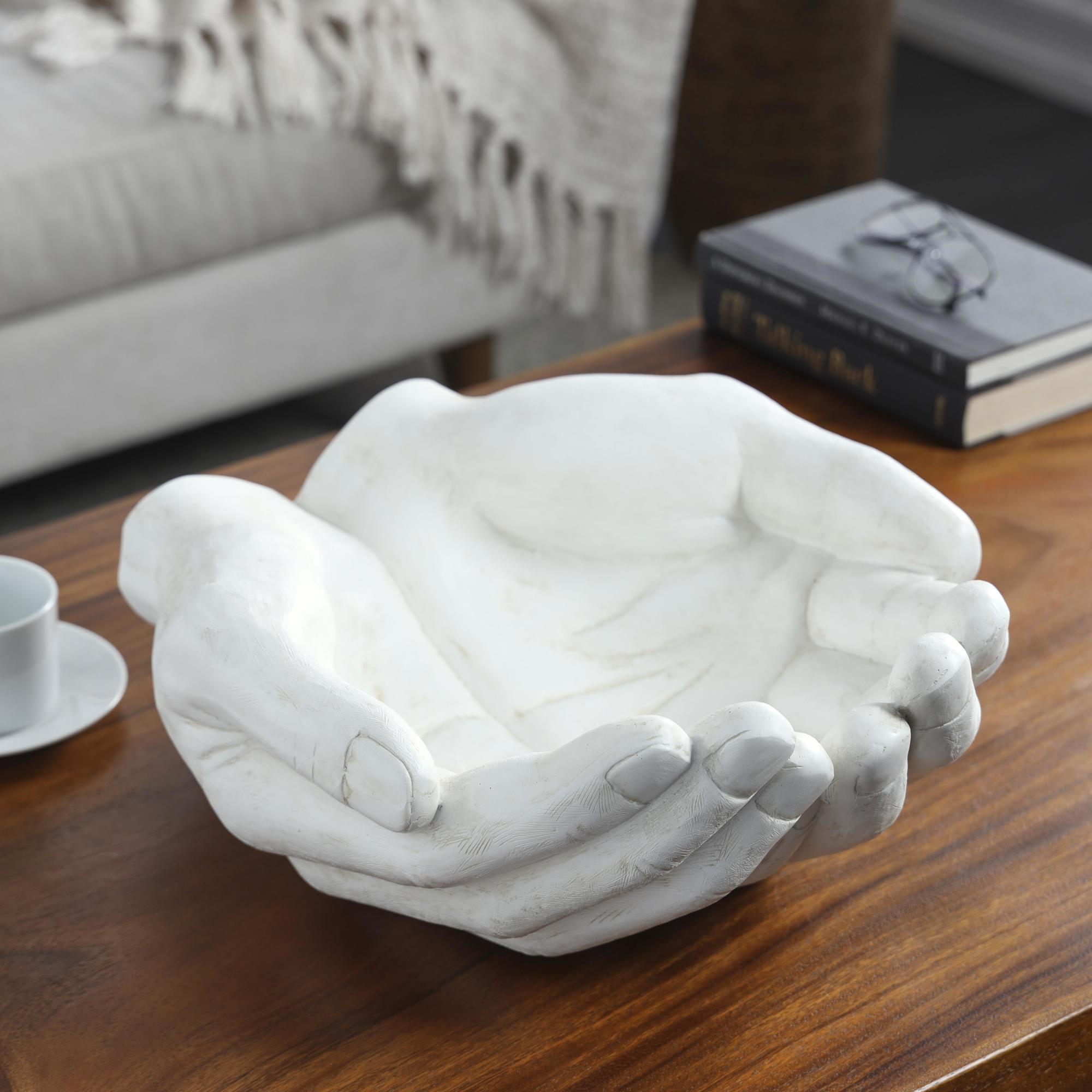 Hands Polystone Open Decorative Sculpture