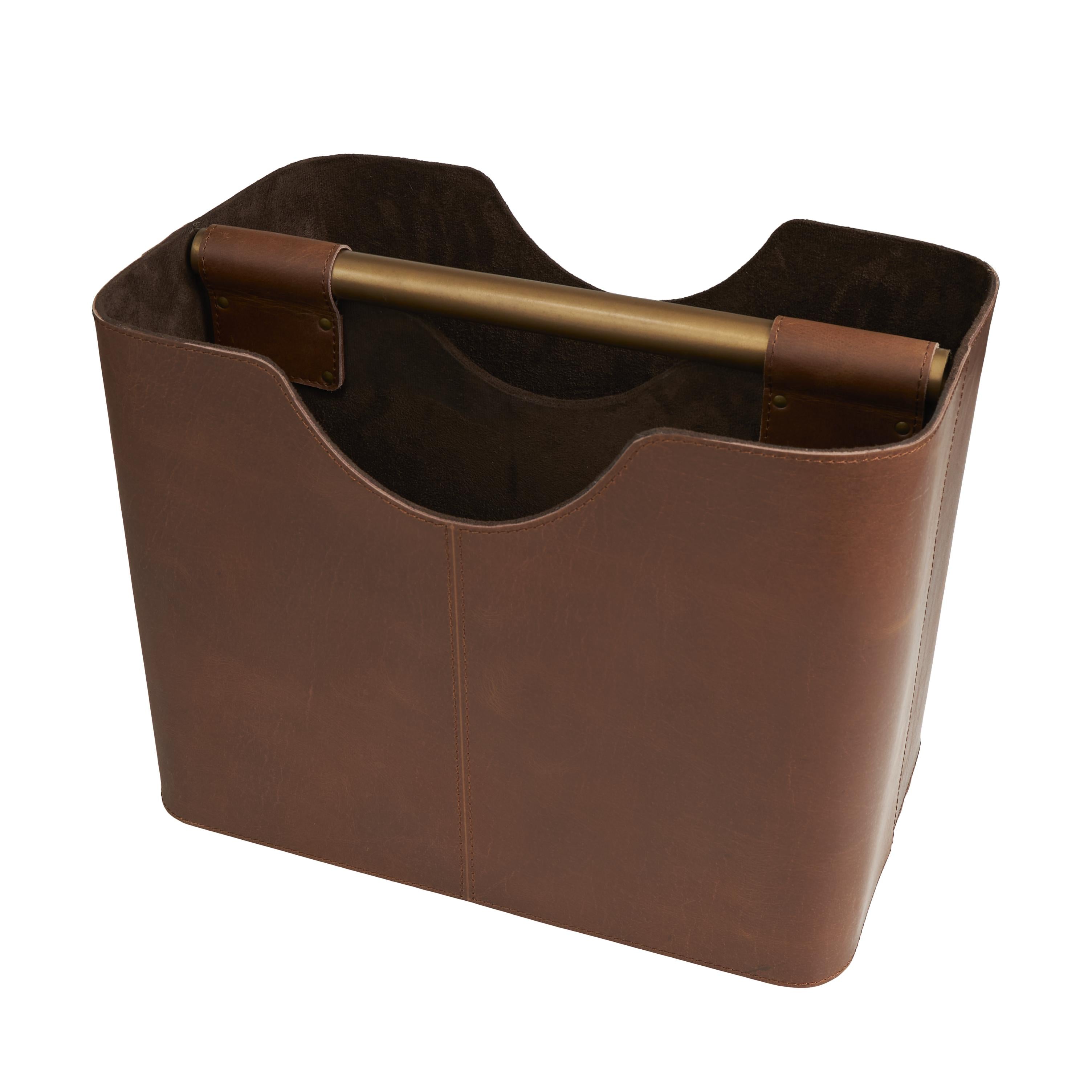 Leather Decorative Magazine Holder with Divided Inside