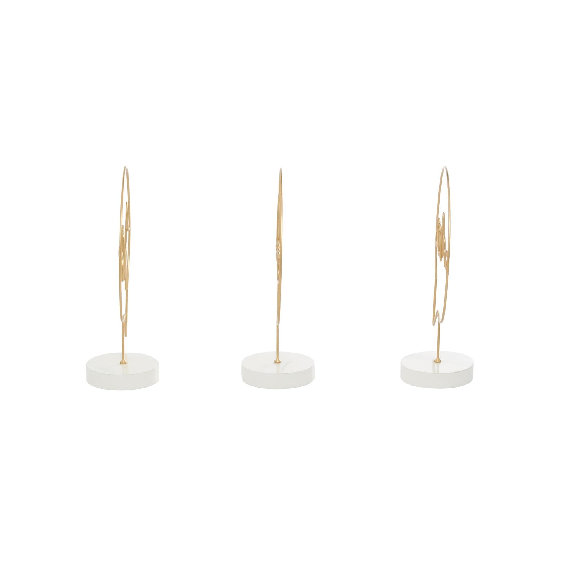 Set of 3 Sign Gold Wooden Hello, Love, Wish Home Decorative Sign with Text Bubble Design
