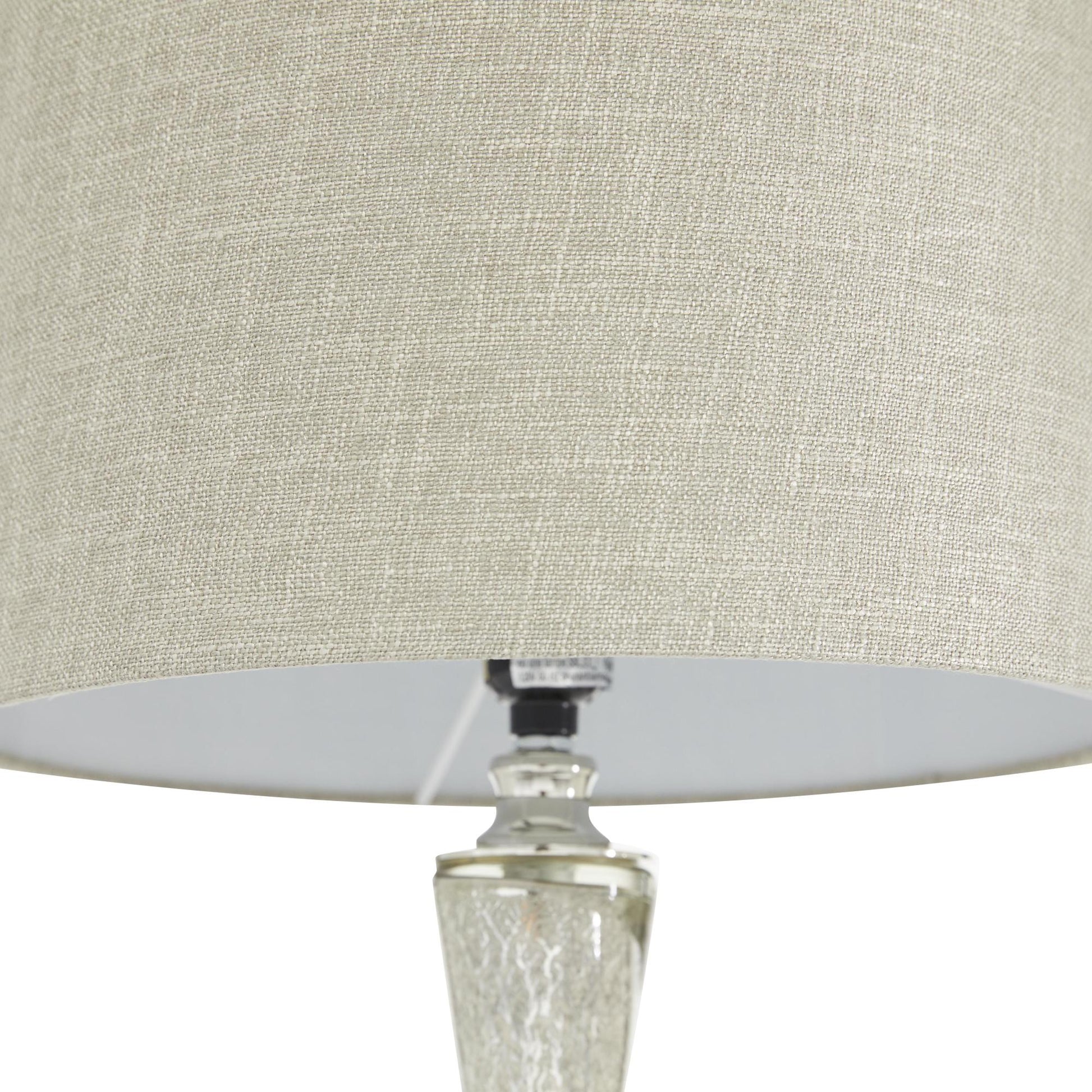 Silver Glass Room Table Lamp with Faux Mercury Glass Finish