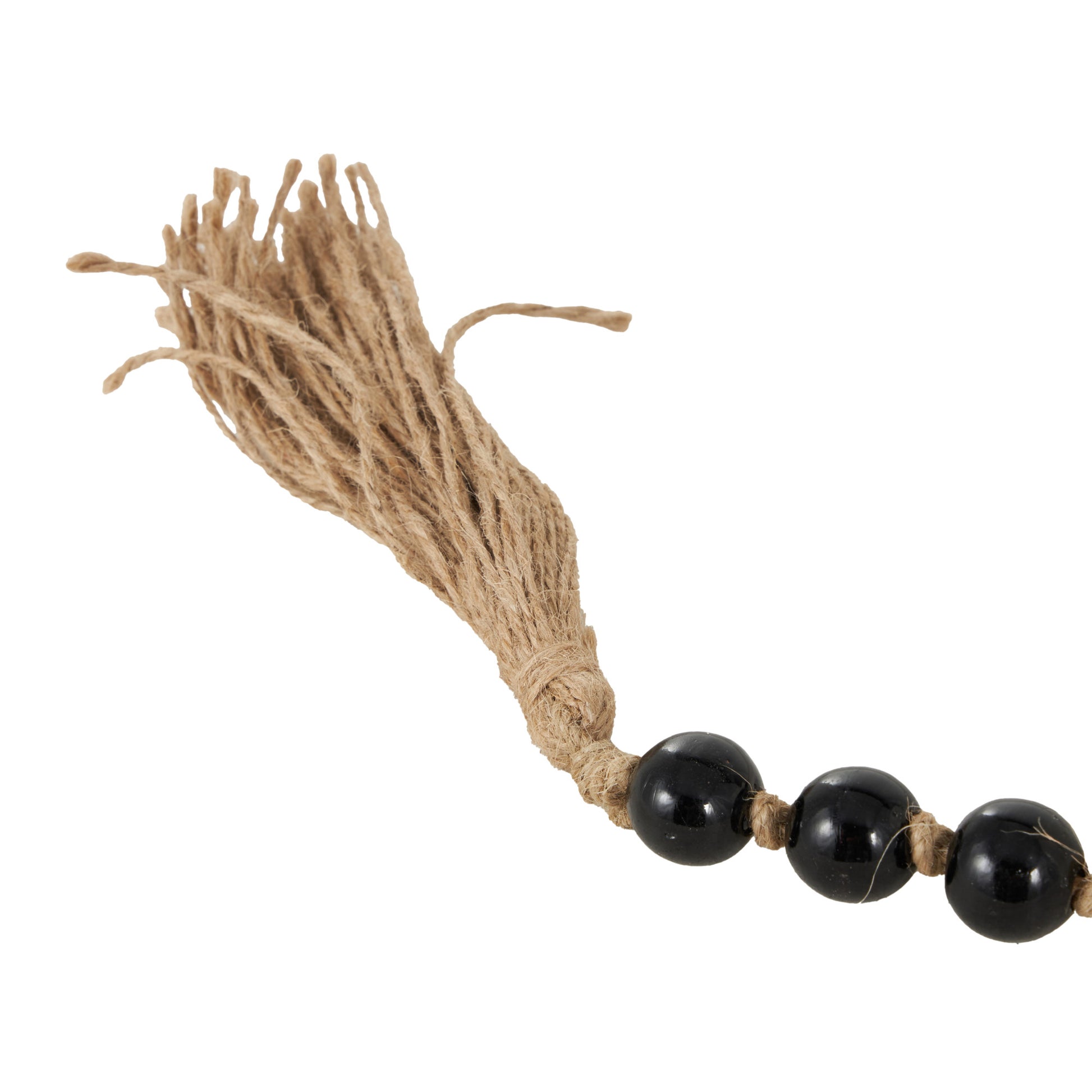 Mango Wood Garland Decorative Candle Holder with Tassel