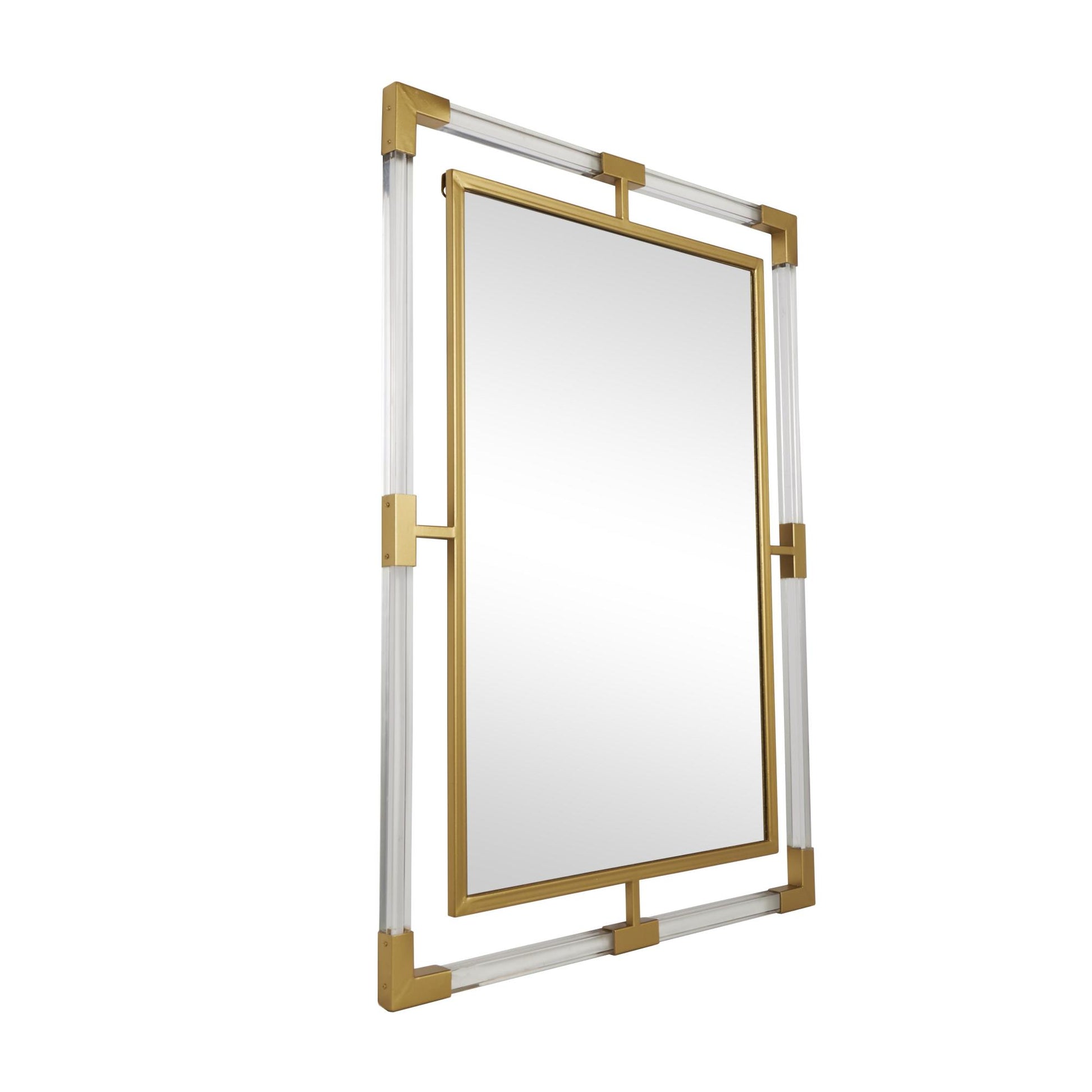 Metal Double Framed Room Wall Mirror with Acrylic Frame