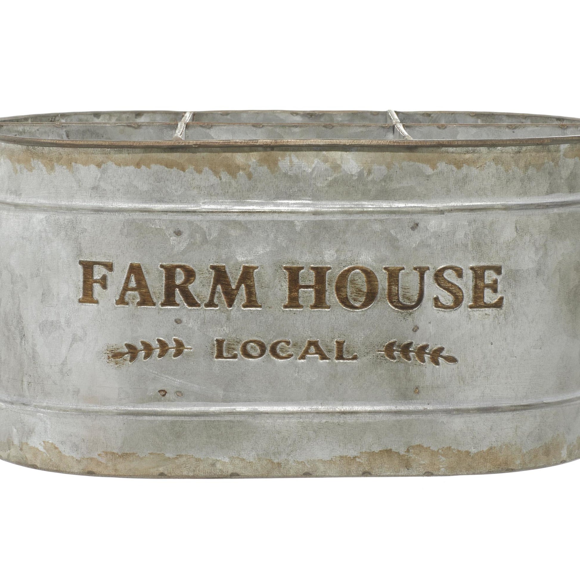 Gray Metal Galvanized Farm House 6 Bottle Kitchen Wine Holder