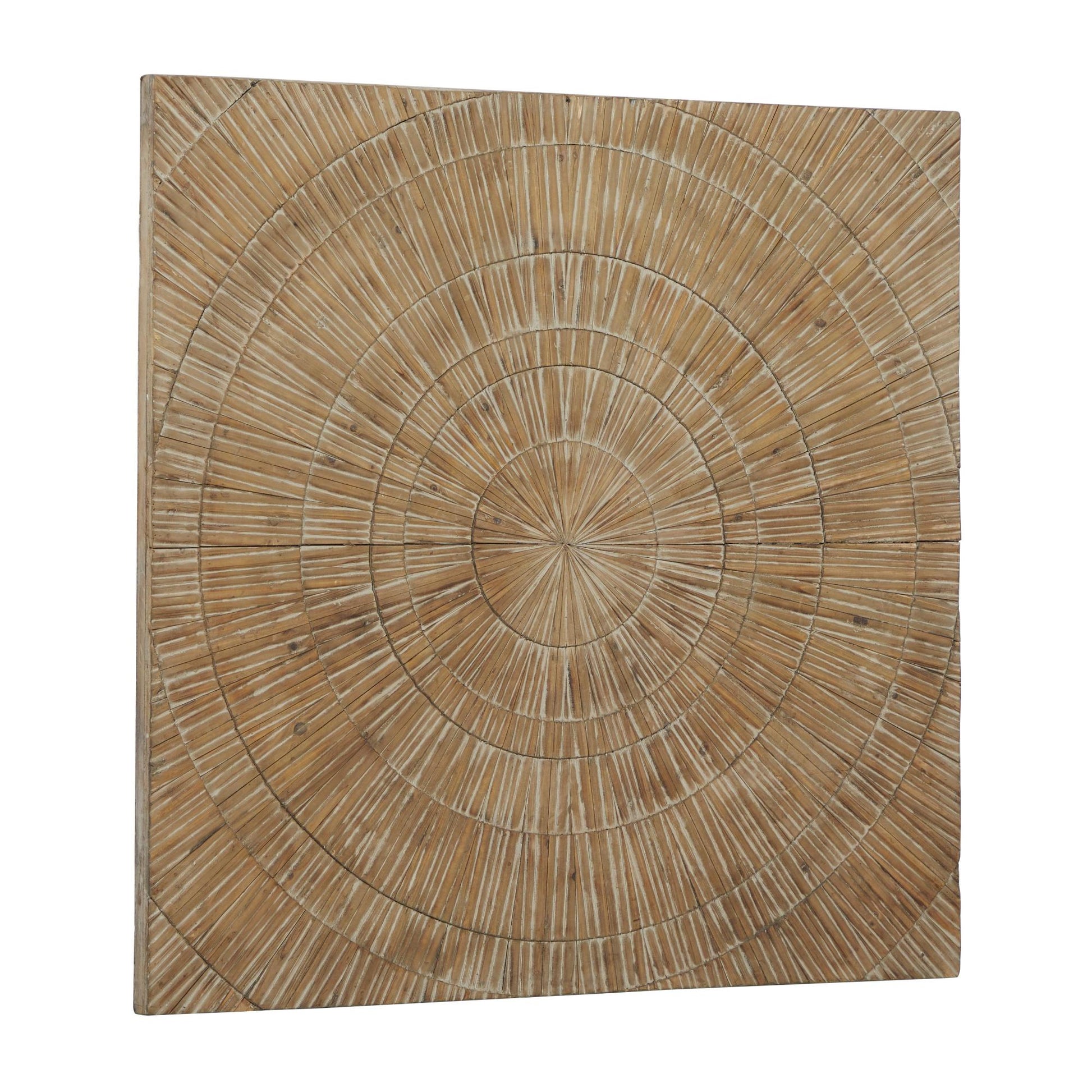 Starburst Brown Wood Handmade Carved Radial Home Wall Decor