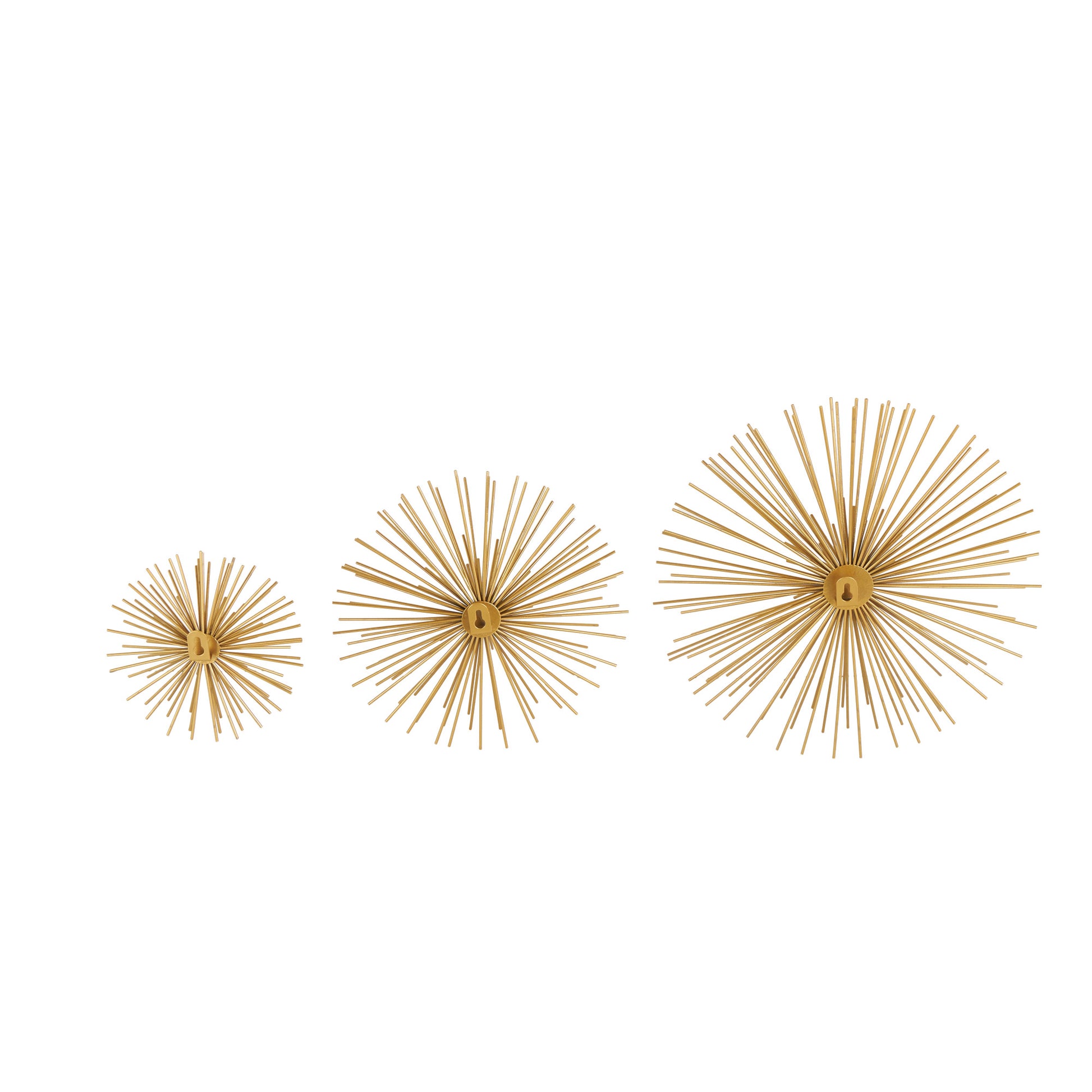 Set of 3 Starburst Metal 3D Short Spike Home Wall Decor