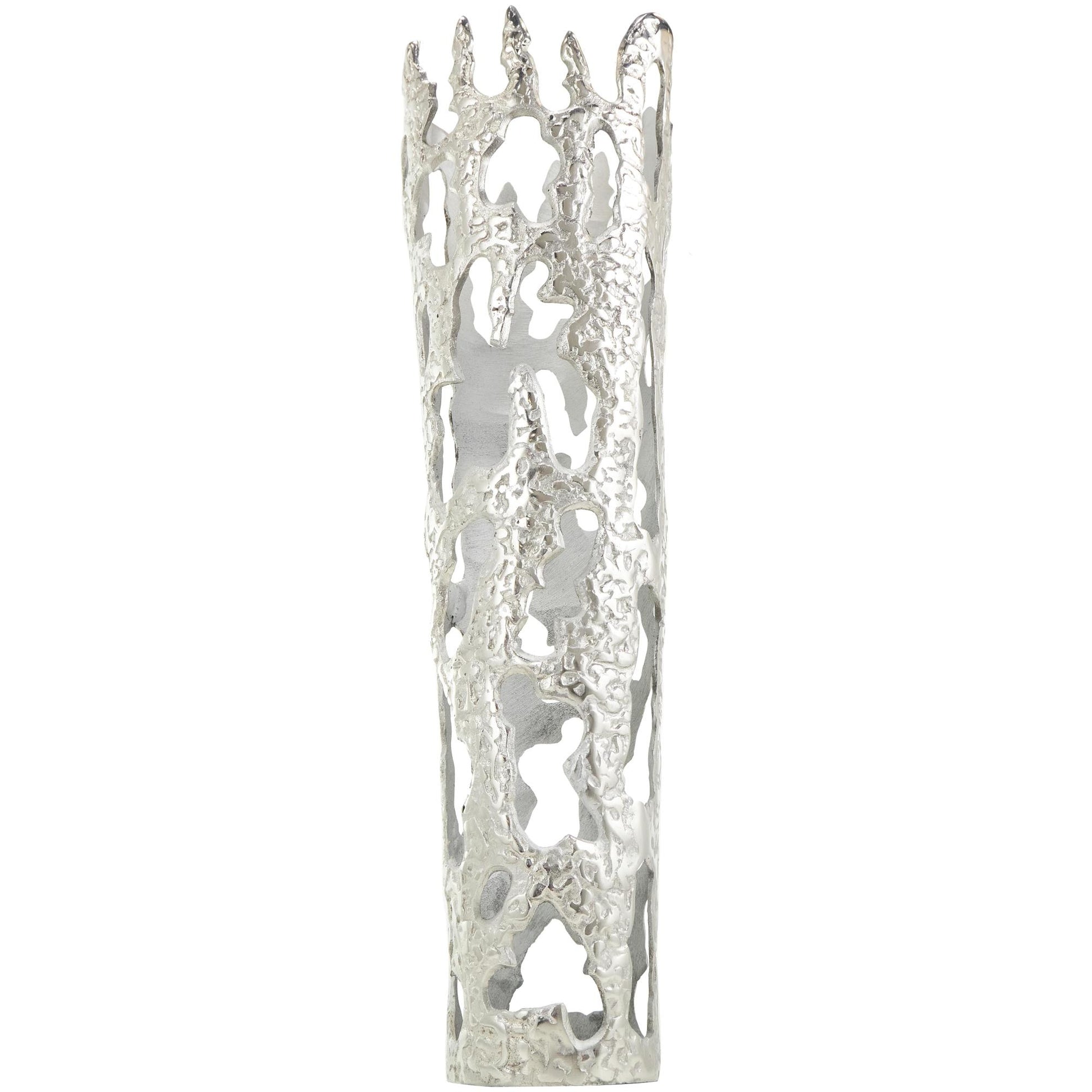 Abstract Aluminum Metal Drip Decorative Vase with Melting Designed Body