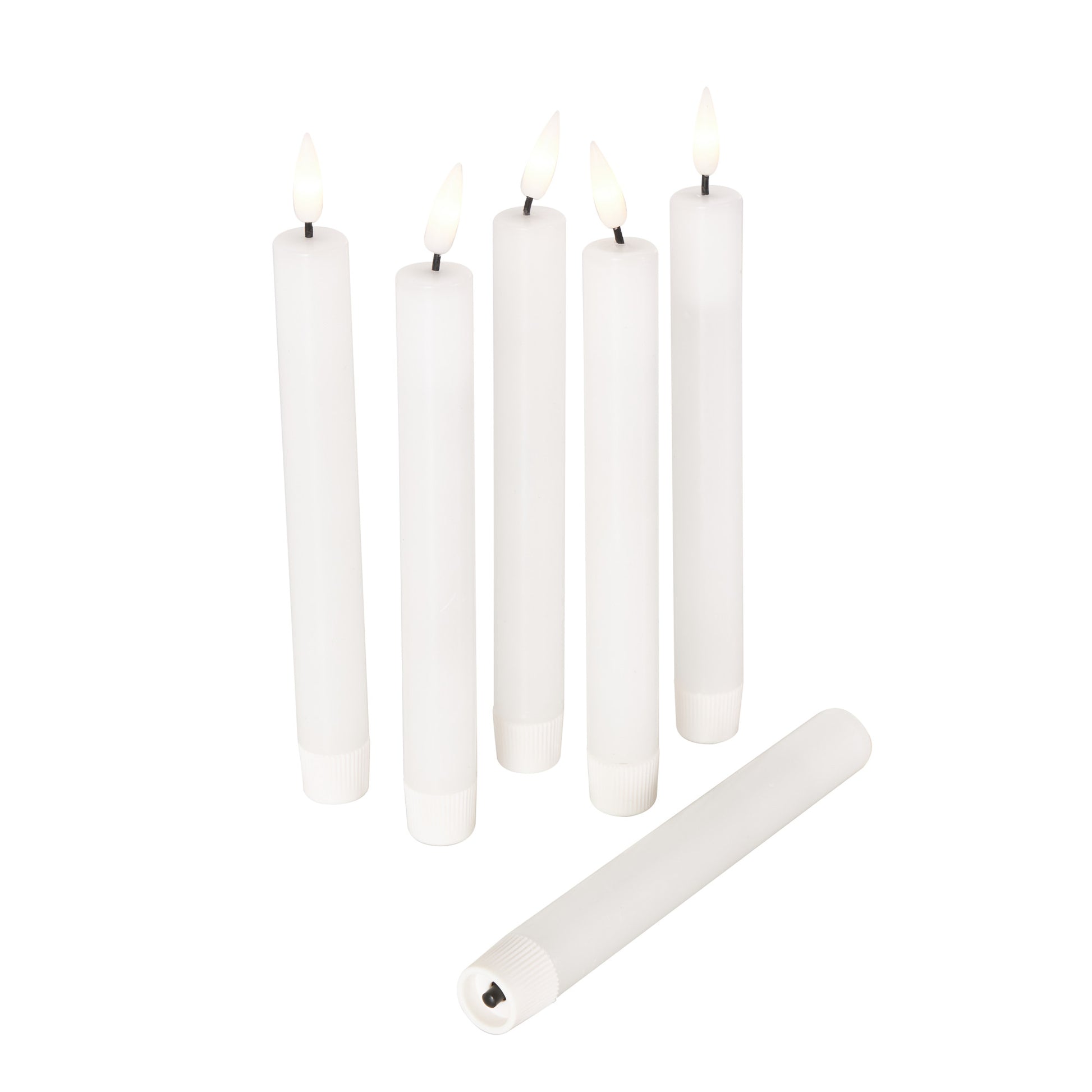 Set of 6 Wax Indoor Outdoor Flameless Candle with Remote Control Set of 6 10"H