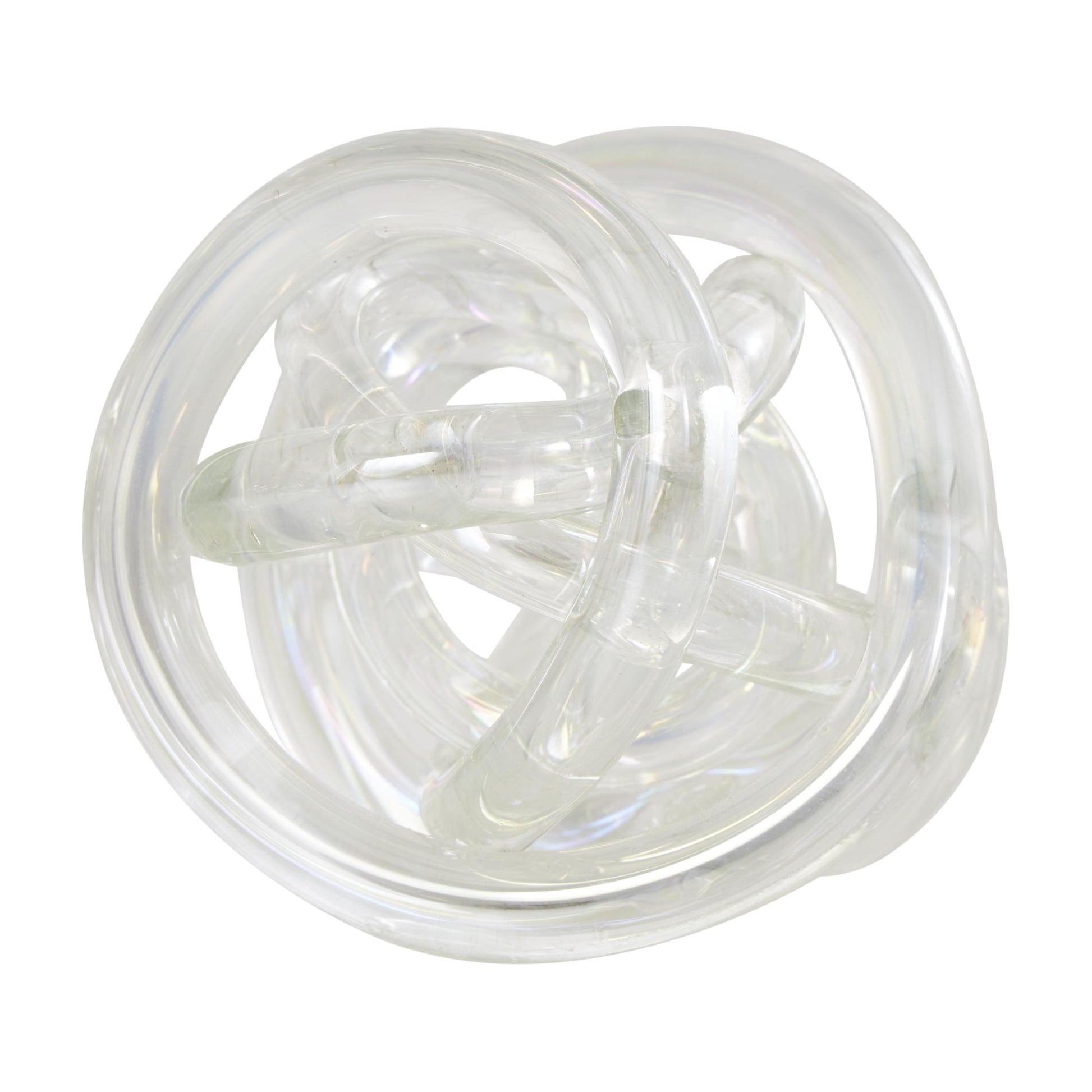 Set of 3 Knot Glass Handmade Knotted Ball Decorative Sculpture