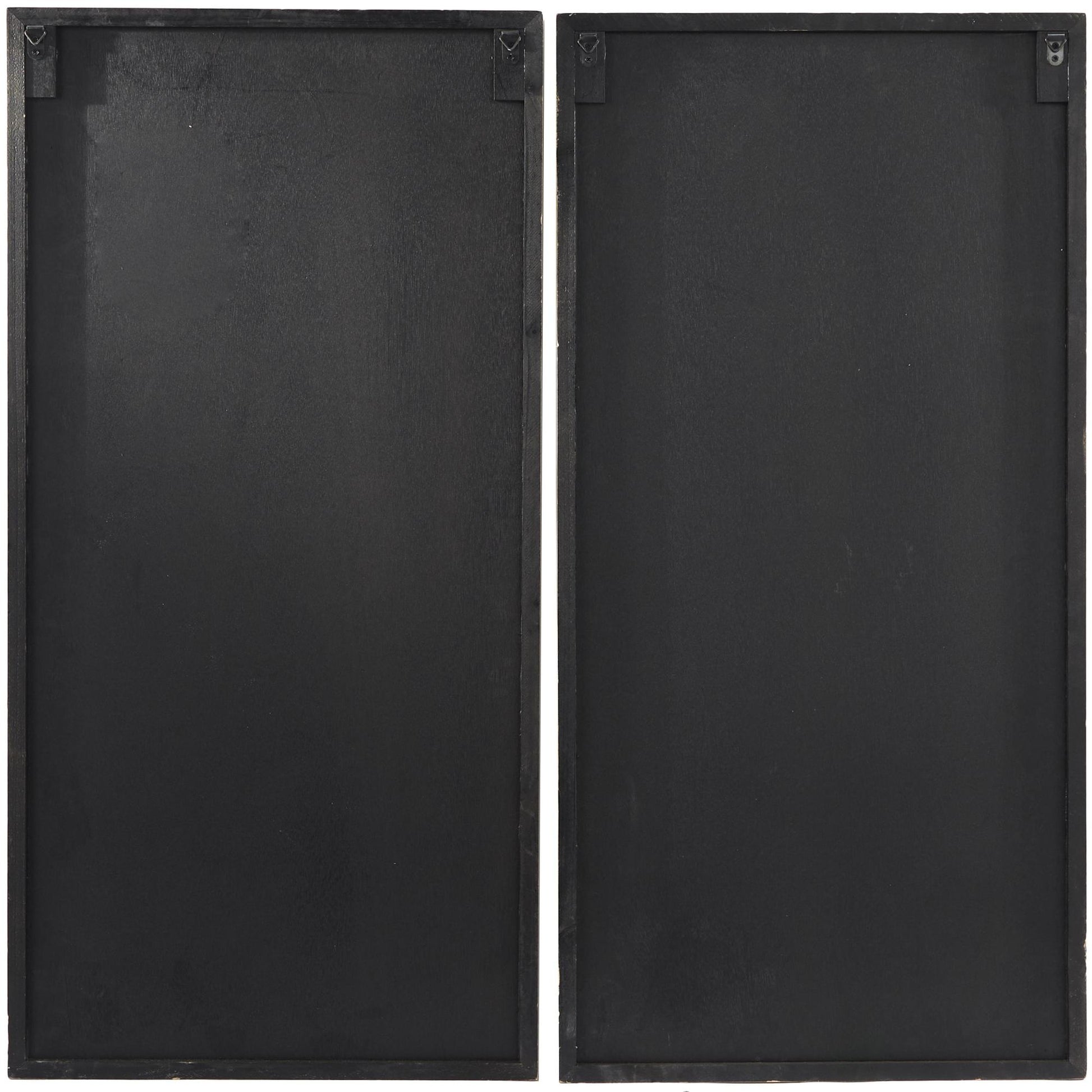 Set of 2 Geometric Brown Wood Carved Home Wall Decor