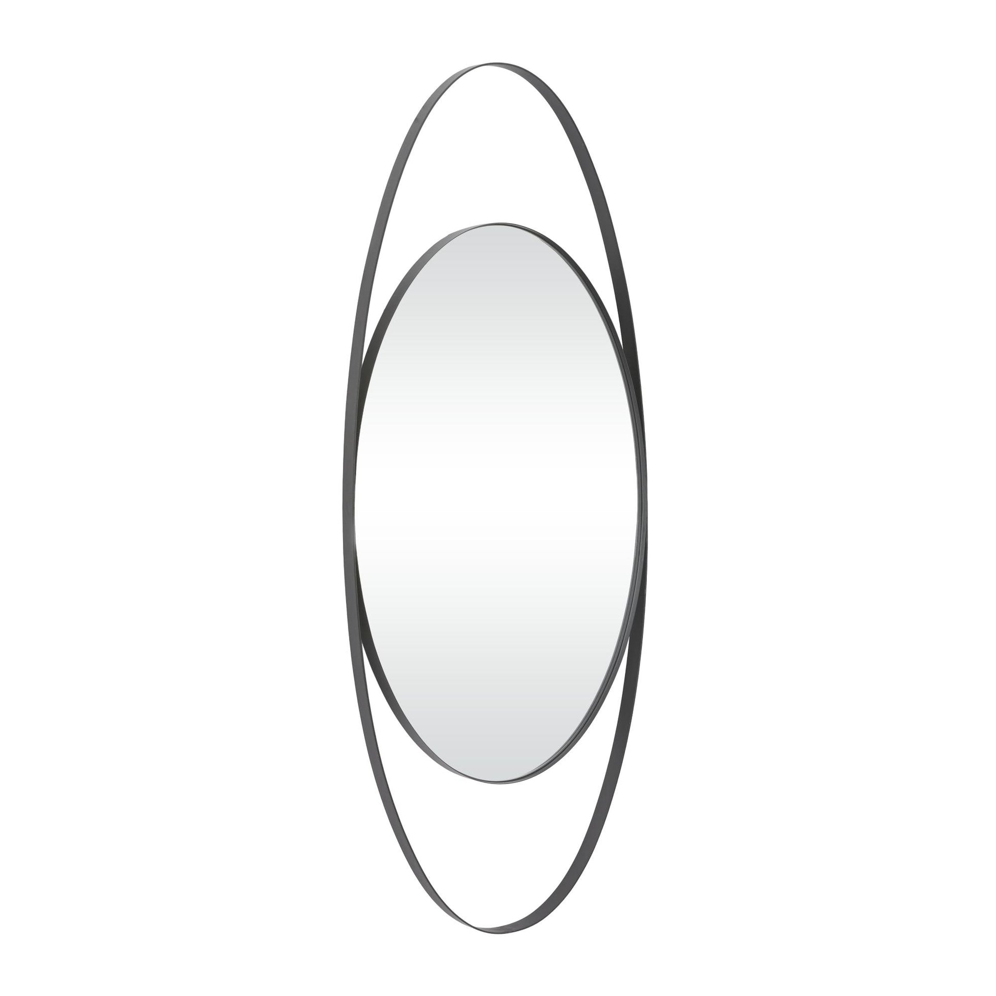 CosmoLiving by Cosmopolitan Black Metal Oval Room Wall Mirror