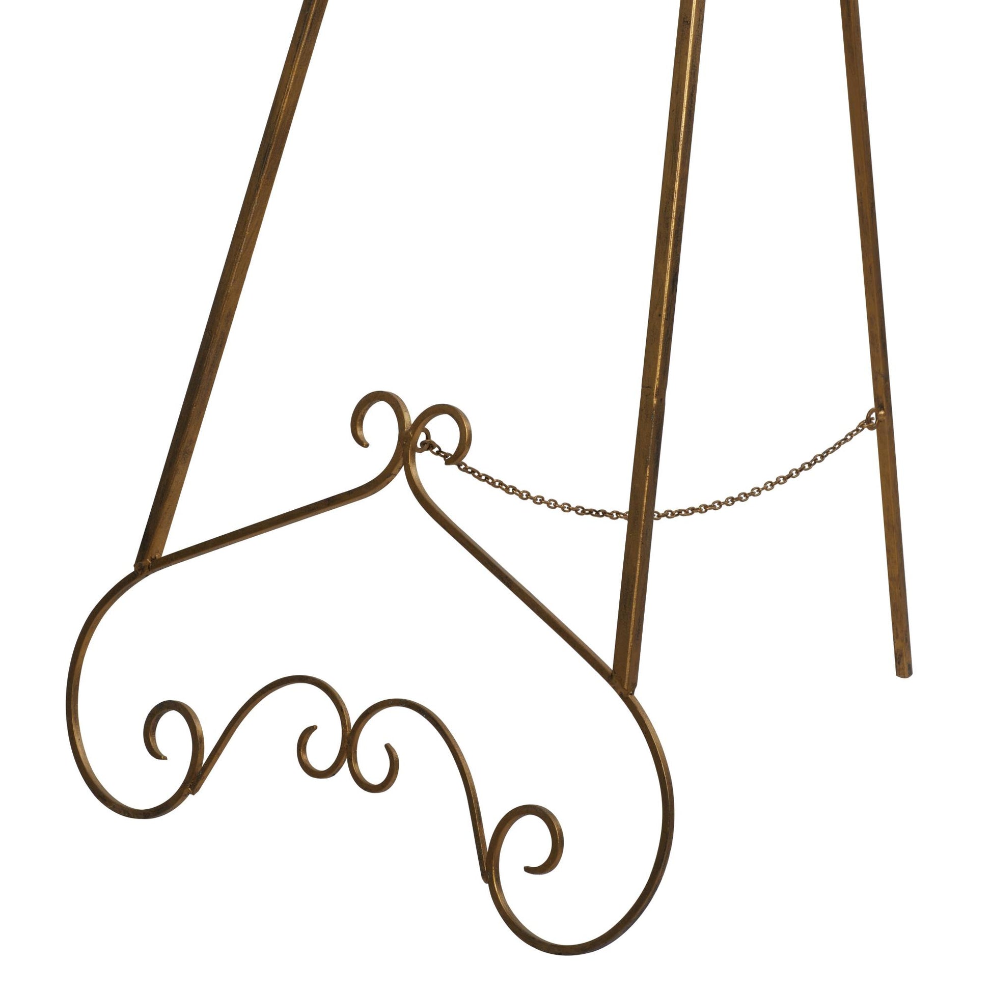 Scroll Gold Metal Tall Adjustable Floor 3 Tier Display Easel