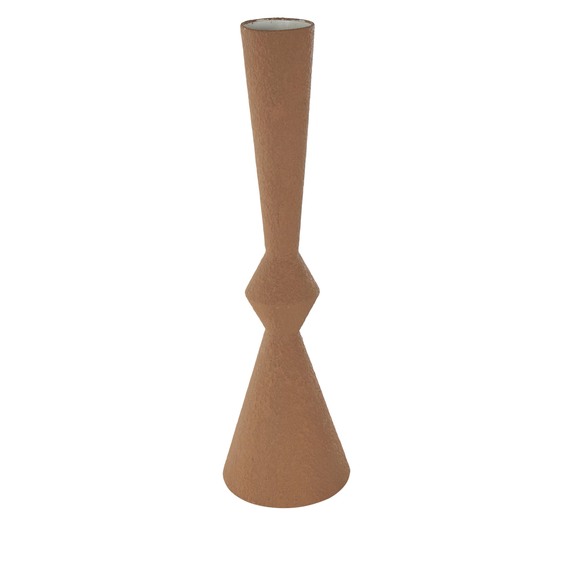 Brown Metal Art Deco Fluted Decorative Vase