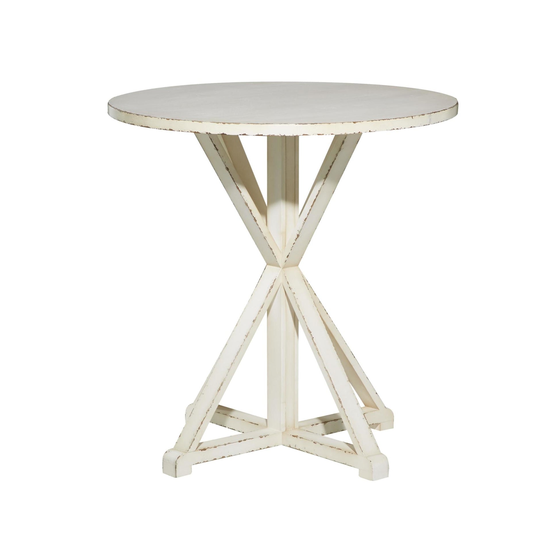 Wood Side End Accent Table with X Shaped Legs