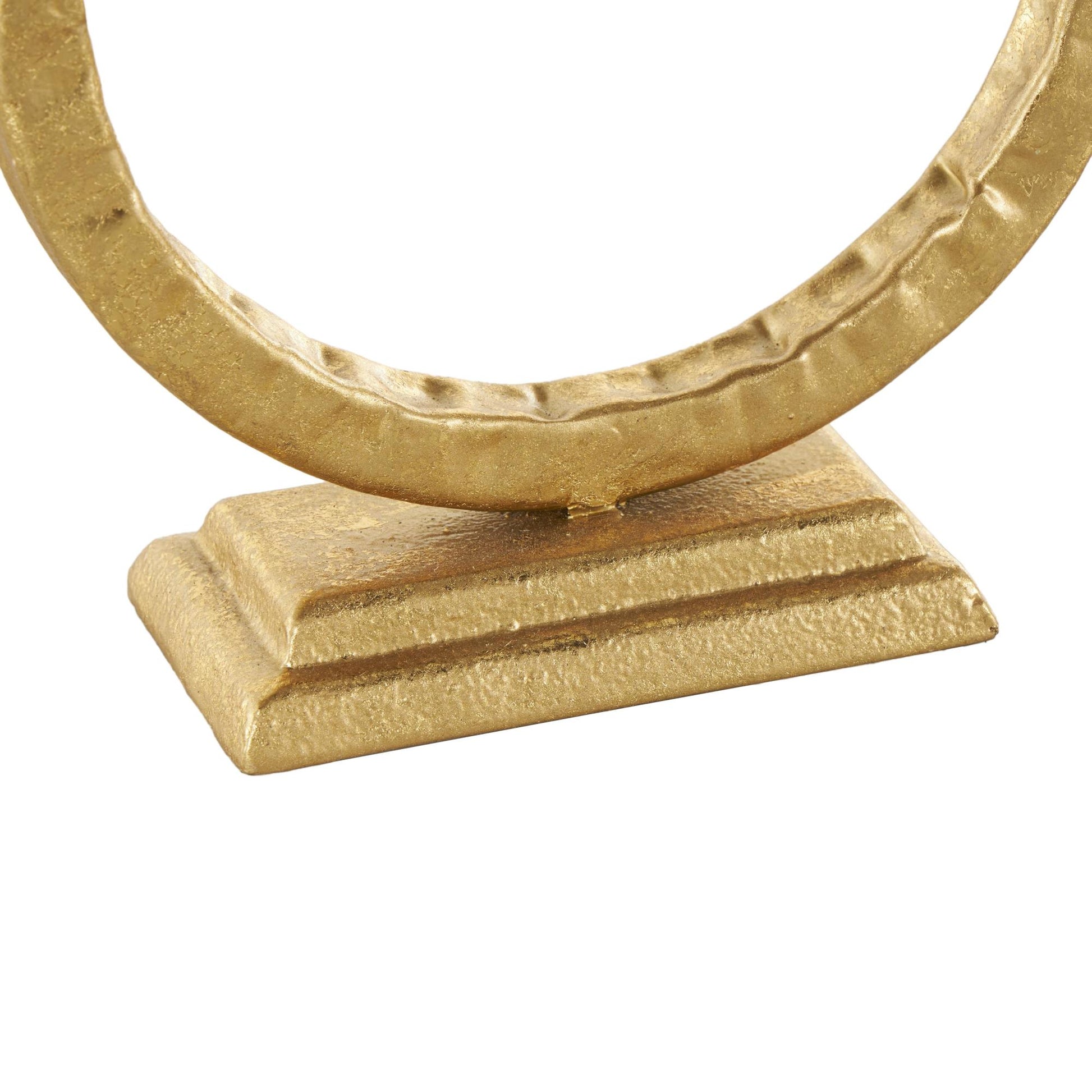 Set of 2 Gold Metal Tapered Decorative Candle Holder with Rectangle Base
