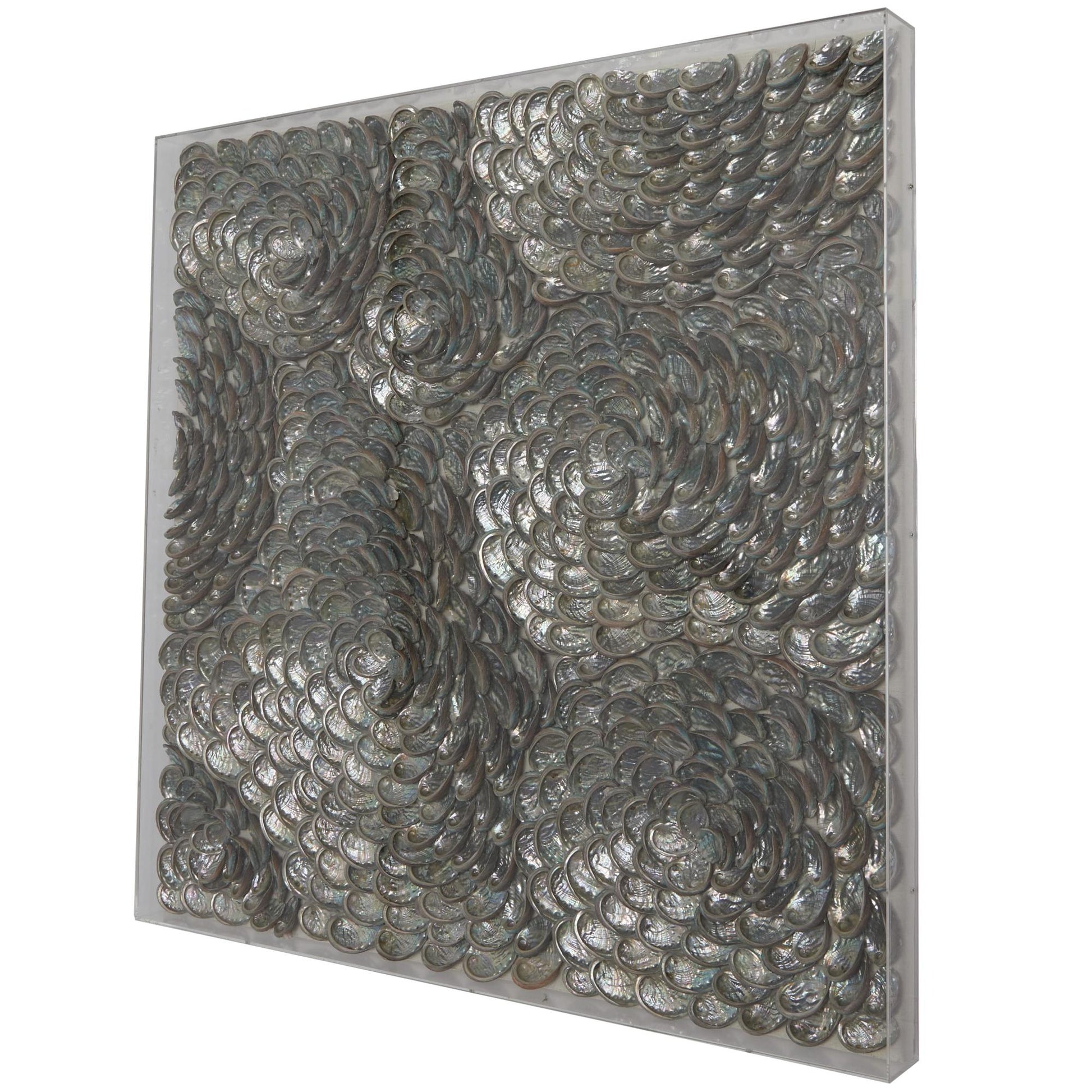 Shell Brown Acrylic Plastic Handmade 3D Layered Home Shadow Box with Iridescent Finish