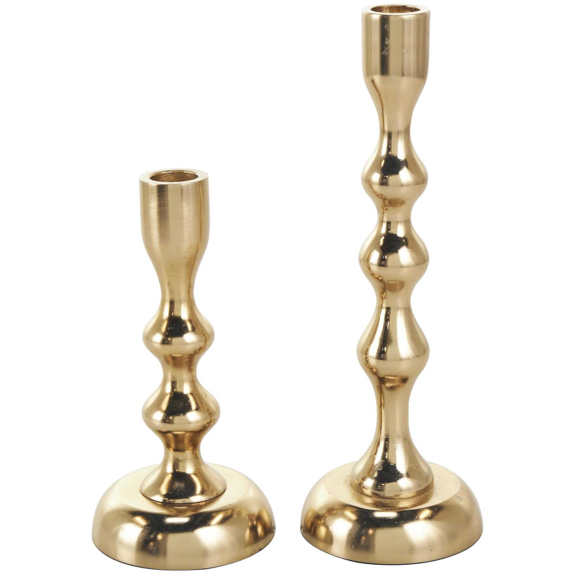 Set of 2 Aluminum Metal Decorative Candle Holder