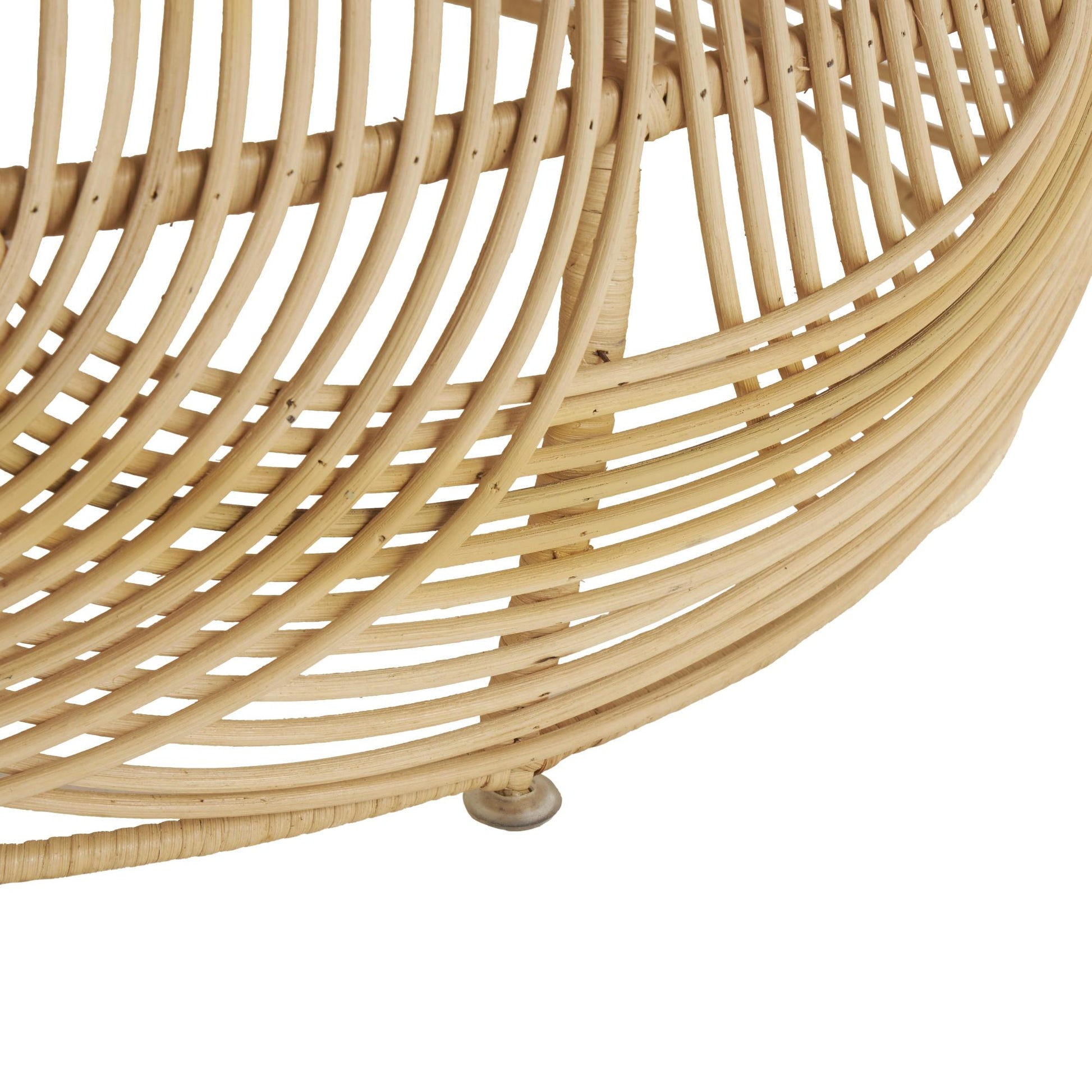 Light Brown Rattan Living Room Coffee Table with Glass Top