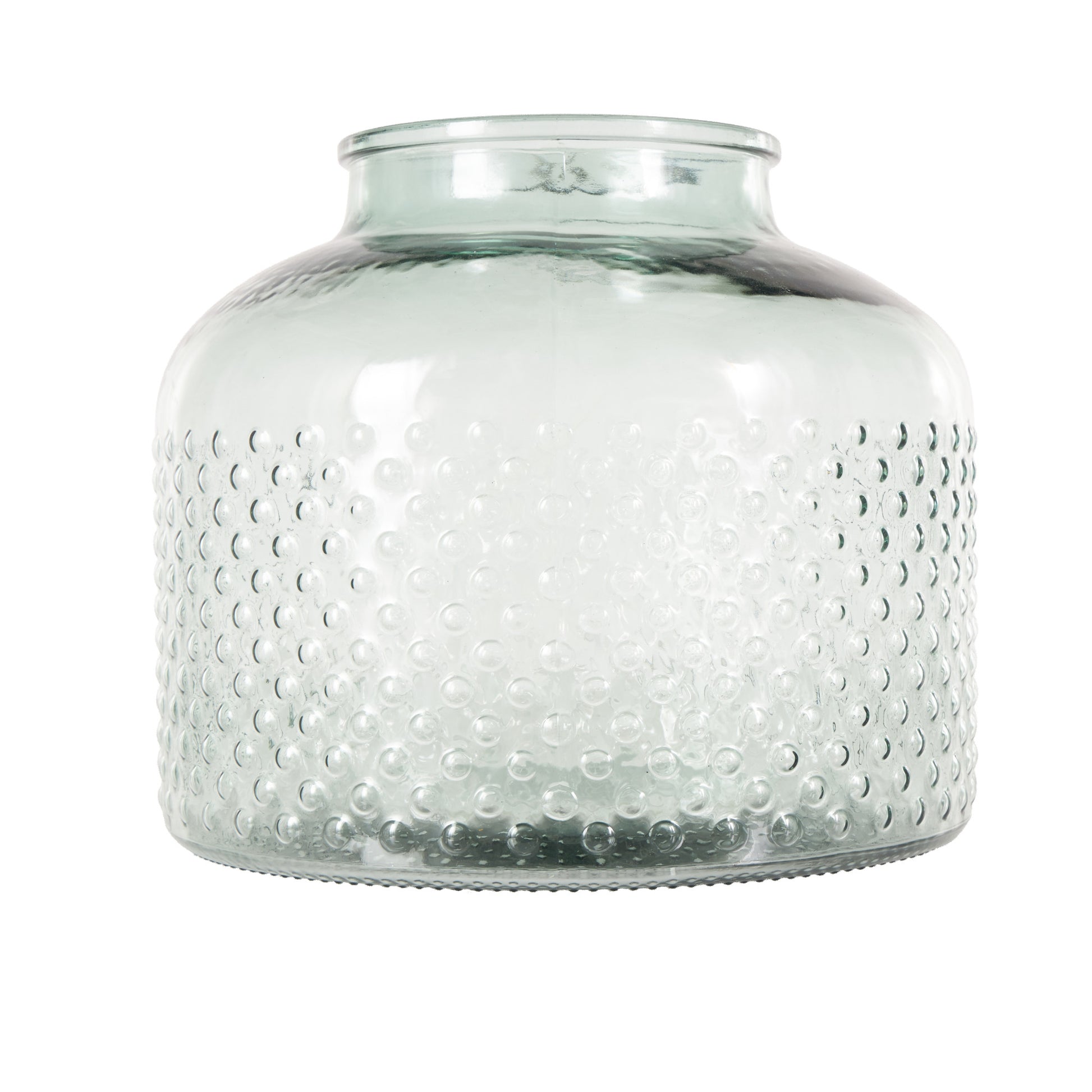Green Glass Spotted Decorative Vase