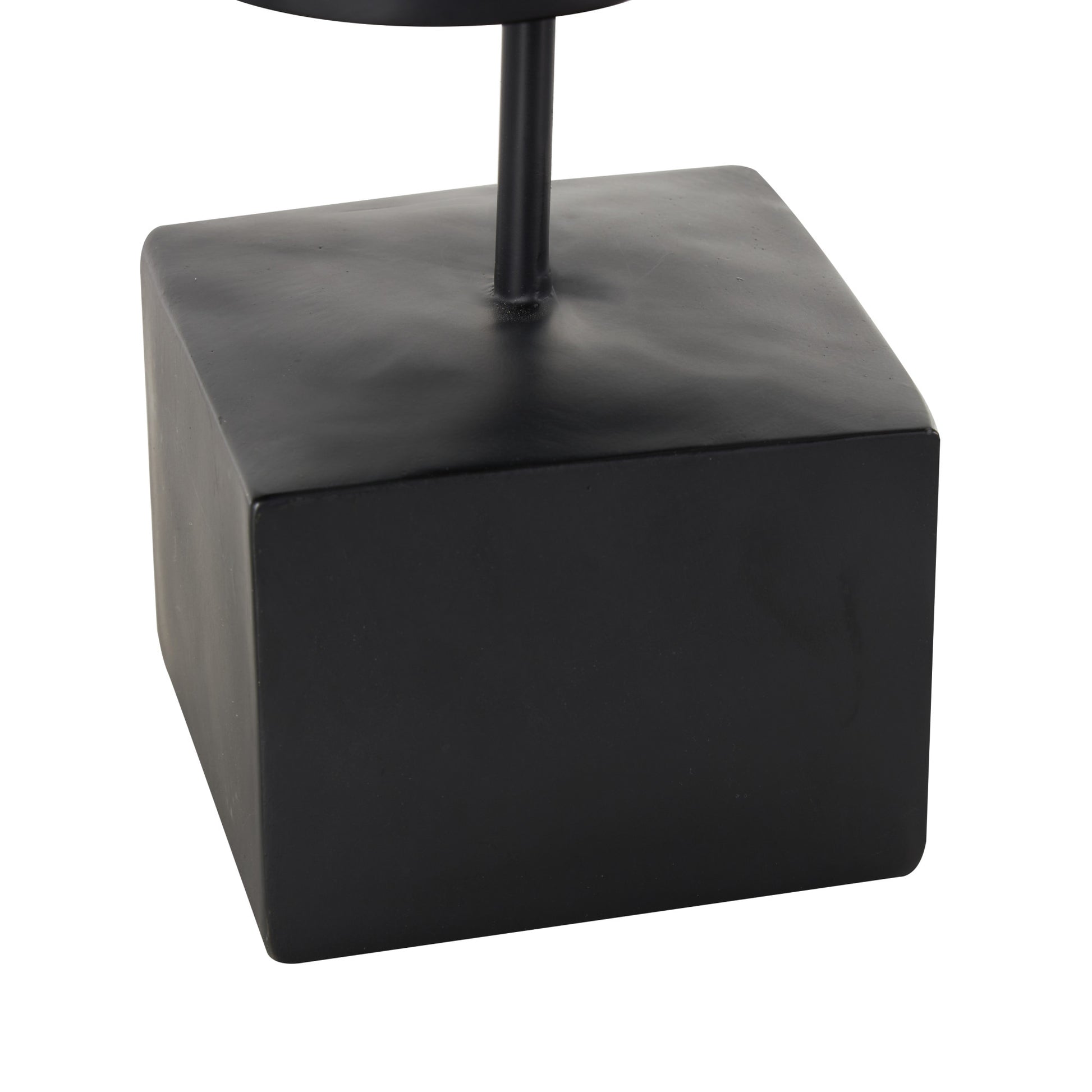 People Black Resin Hugging Decorative Sculpture with Square Base