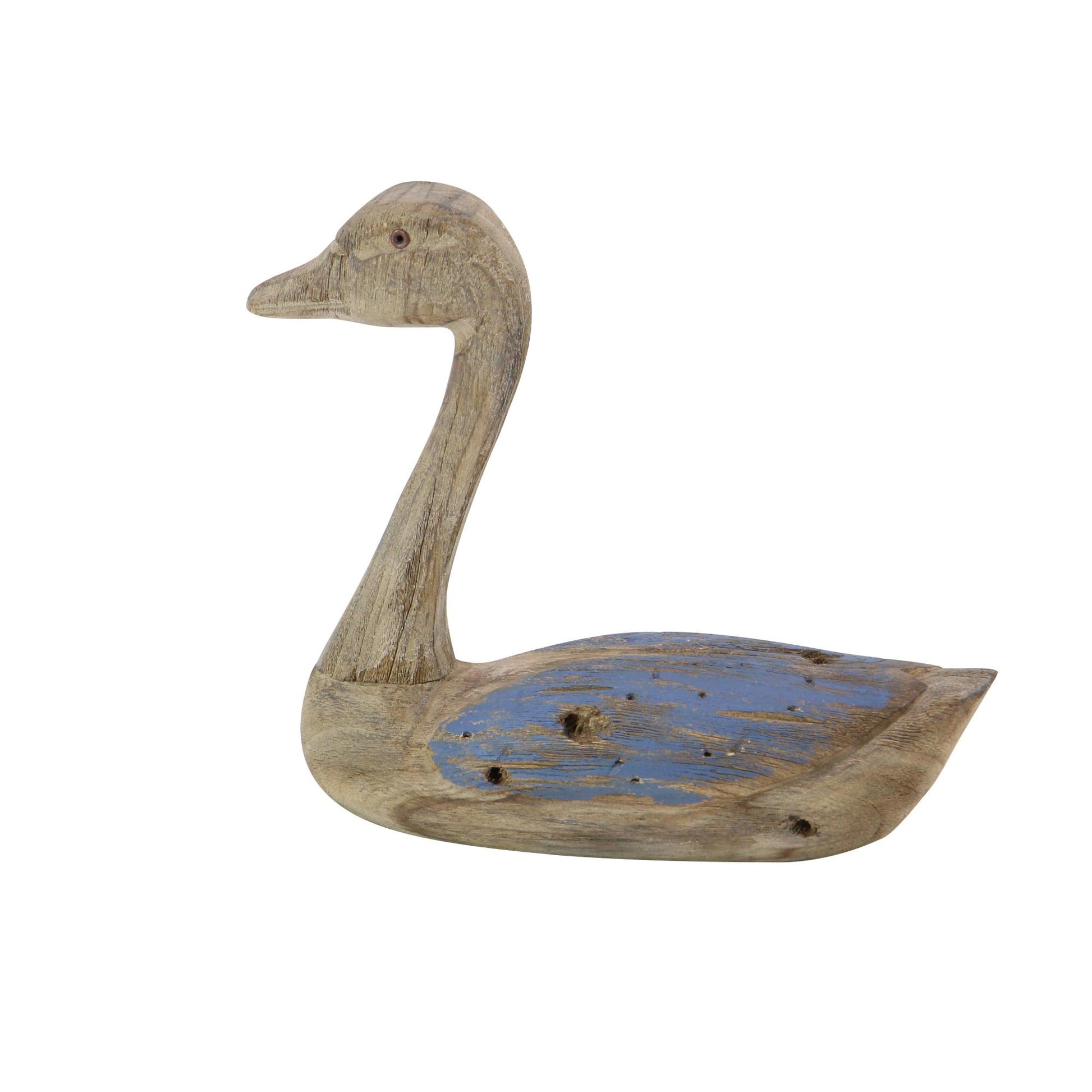Set of 2 Duck Wood Decorative Garden Sculpture