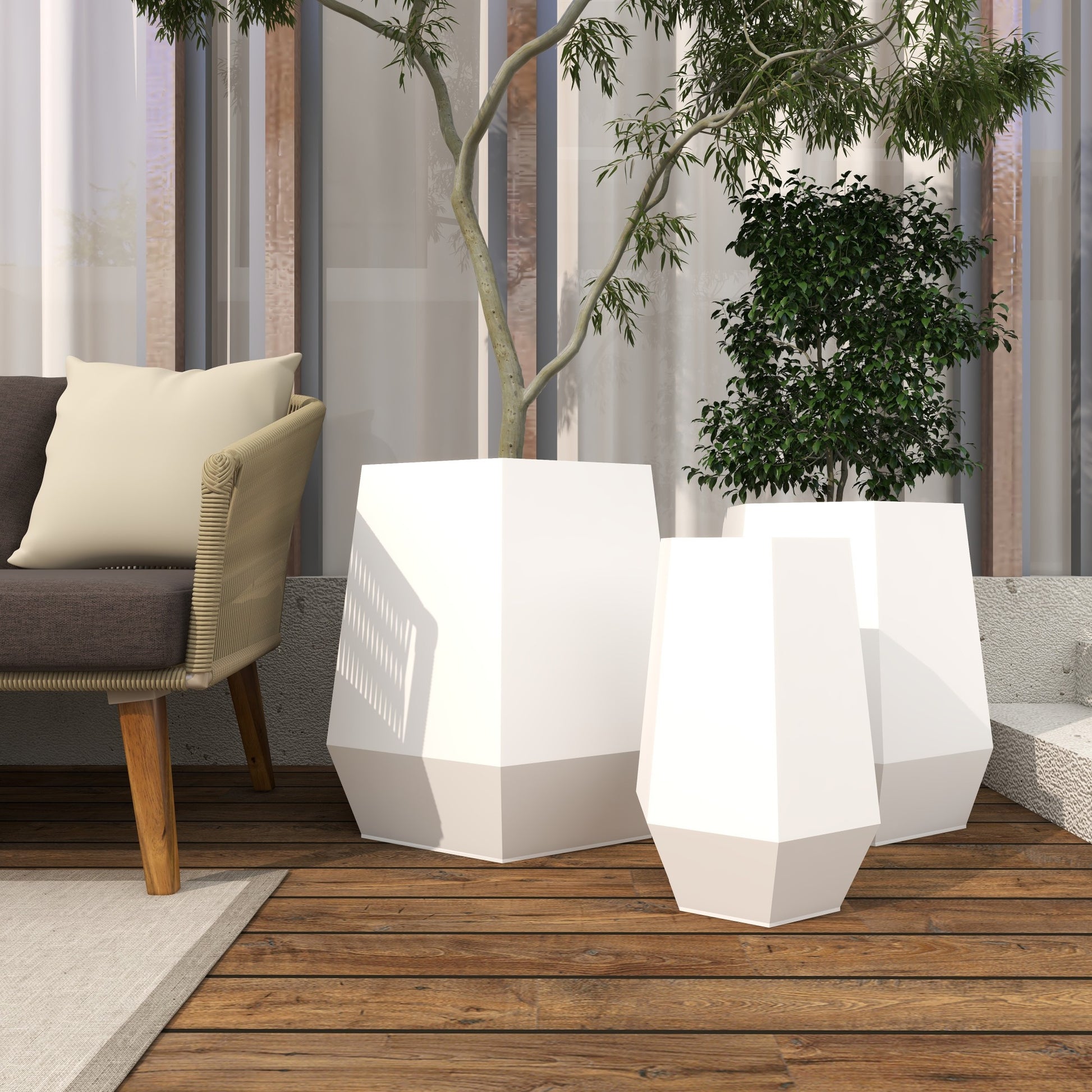 CosmoLiving by Cosmopolitan Set of 3 Metal Indoor Outdoor Planter