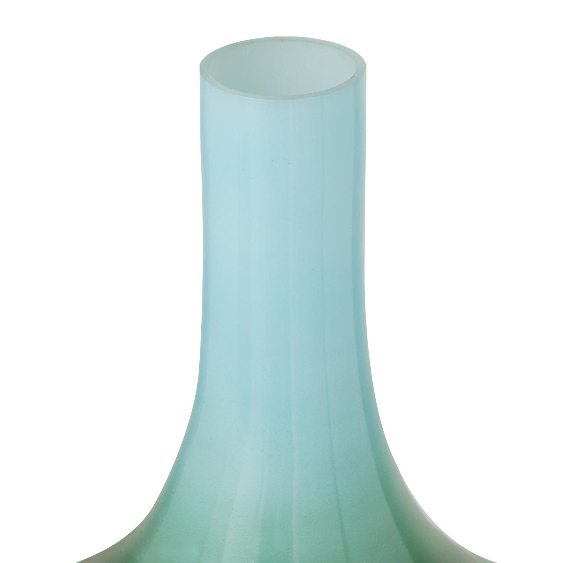 Green Glass Ombre Decorative Vase