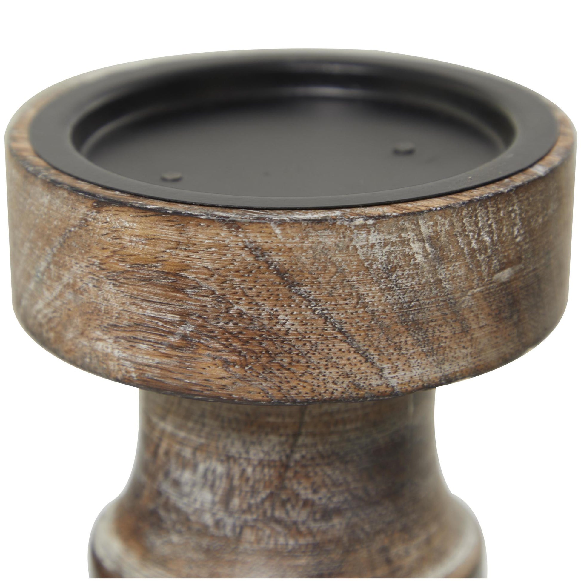 Set of 3 Floral Mango Wood Handmade Vine Decorative Candle Holder with Whitewashed Cream Backing