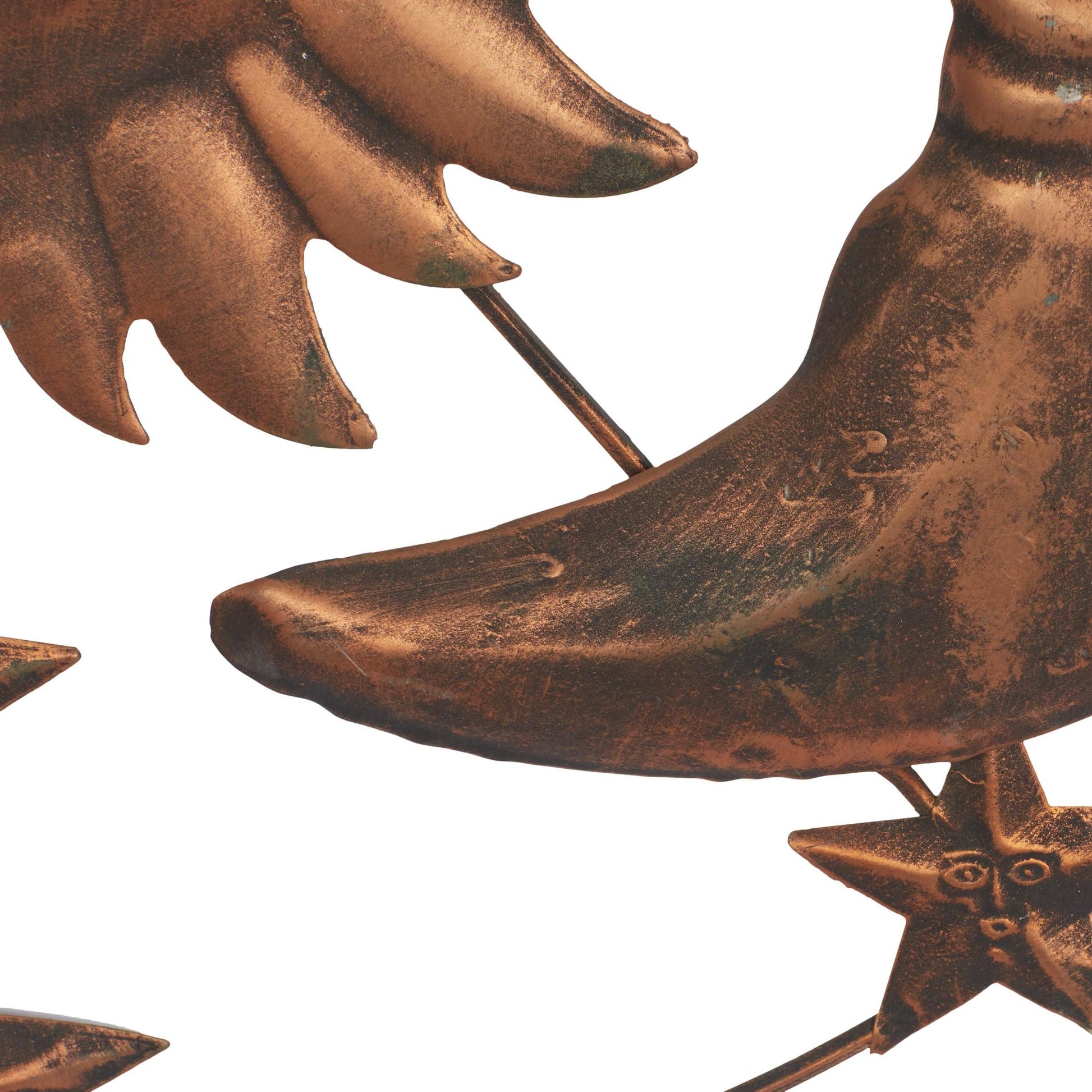 Sun and Moon Bronze Metal Indoor Outdoor Home Wall Decor with Stars