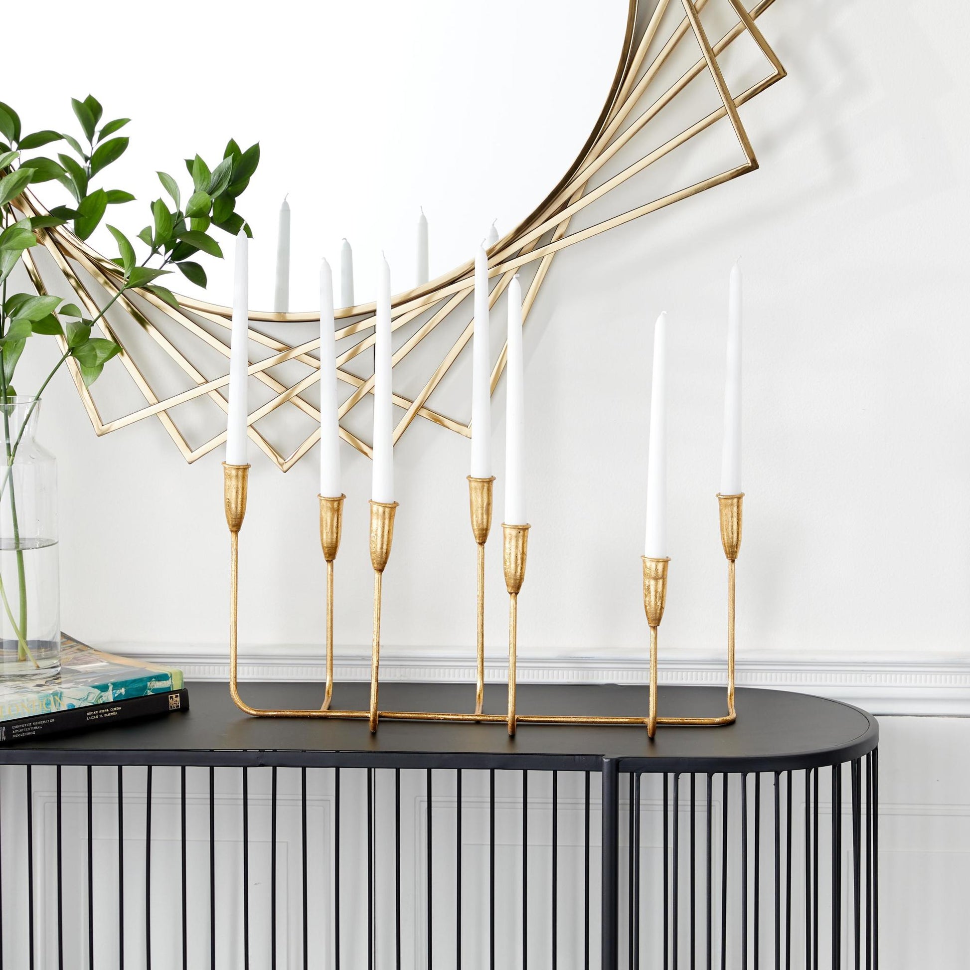 CosmoLiving by Cosmopolitan Metal Long Tapered 7 Holder Decorative Candelabra