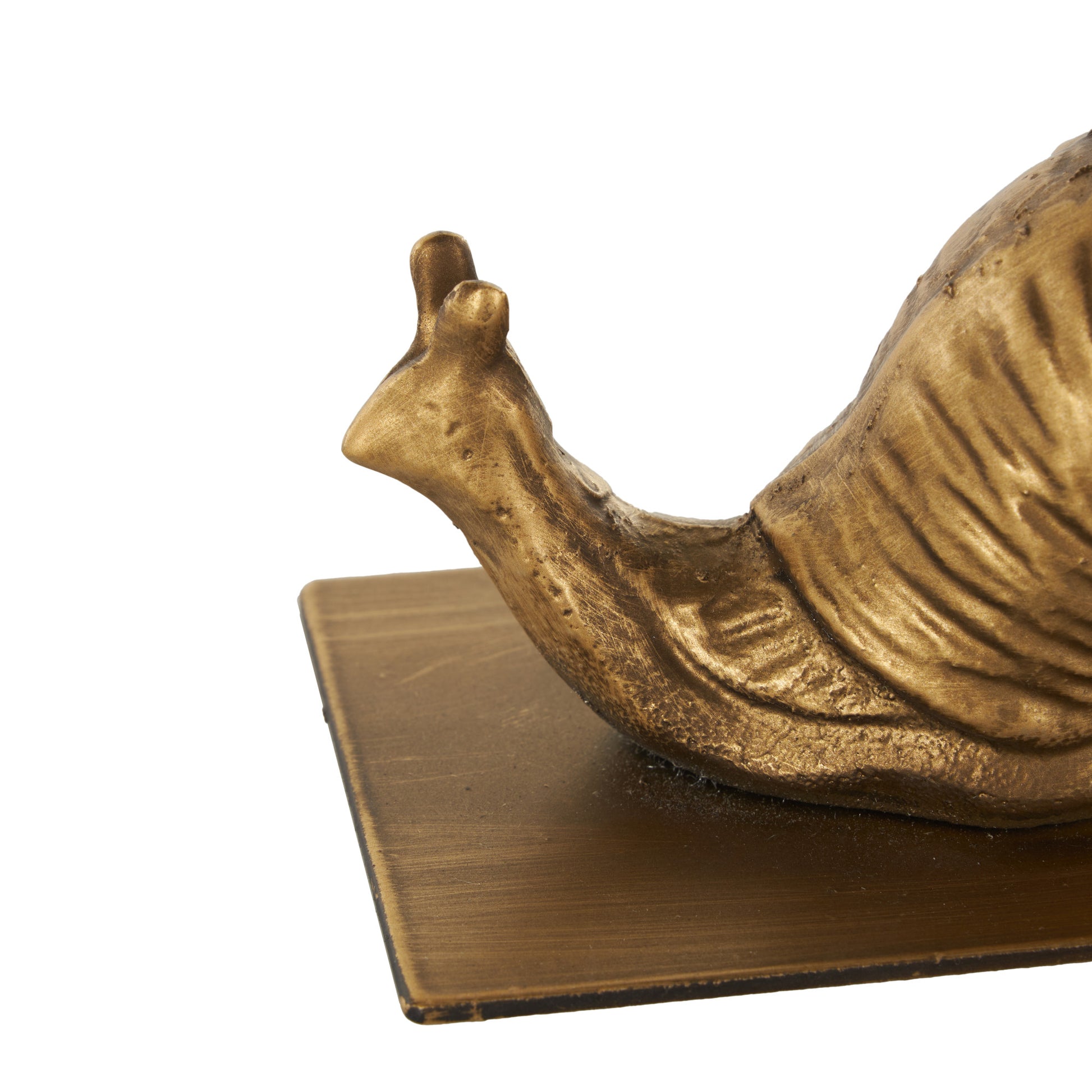 Set of 2 Snail Gold Metal Crawling Decorative Bookends