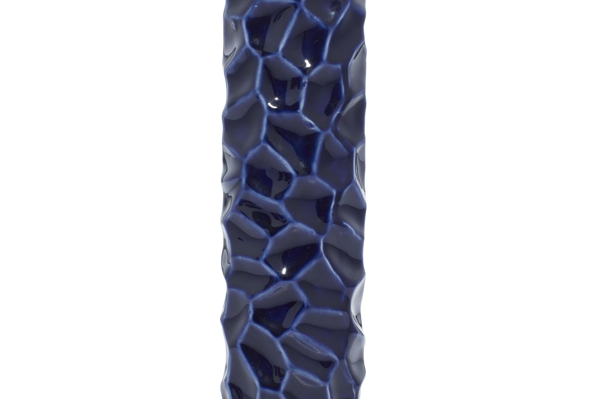 Set of 3 Dark Blue Ceramic Decorative Vase with Varying Patterns