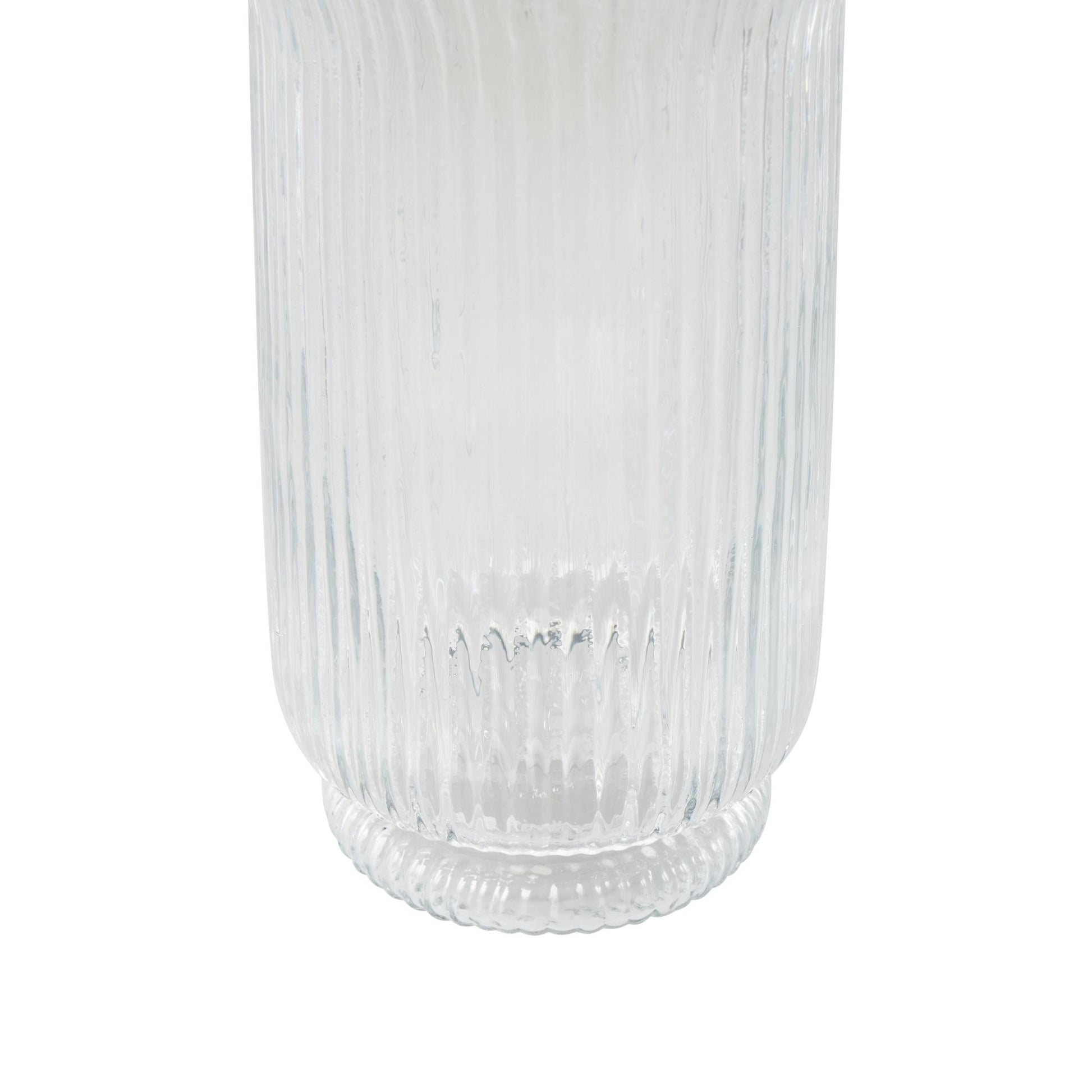 Clear Glass Ribbed Fluted Decorative Candle Holder