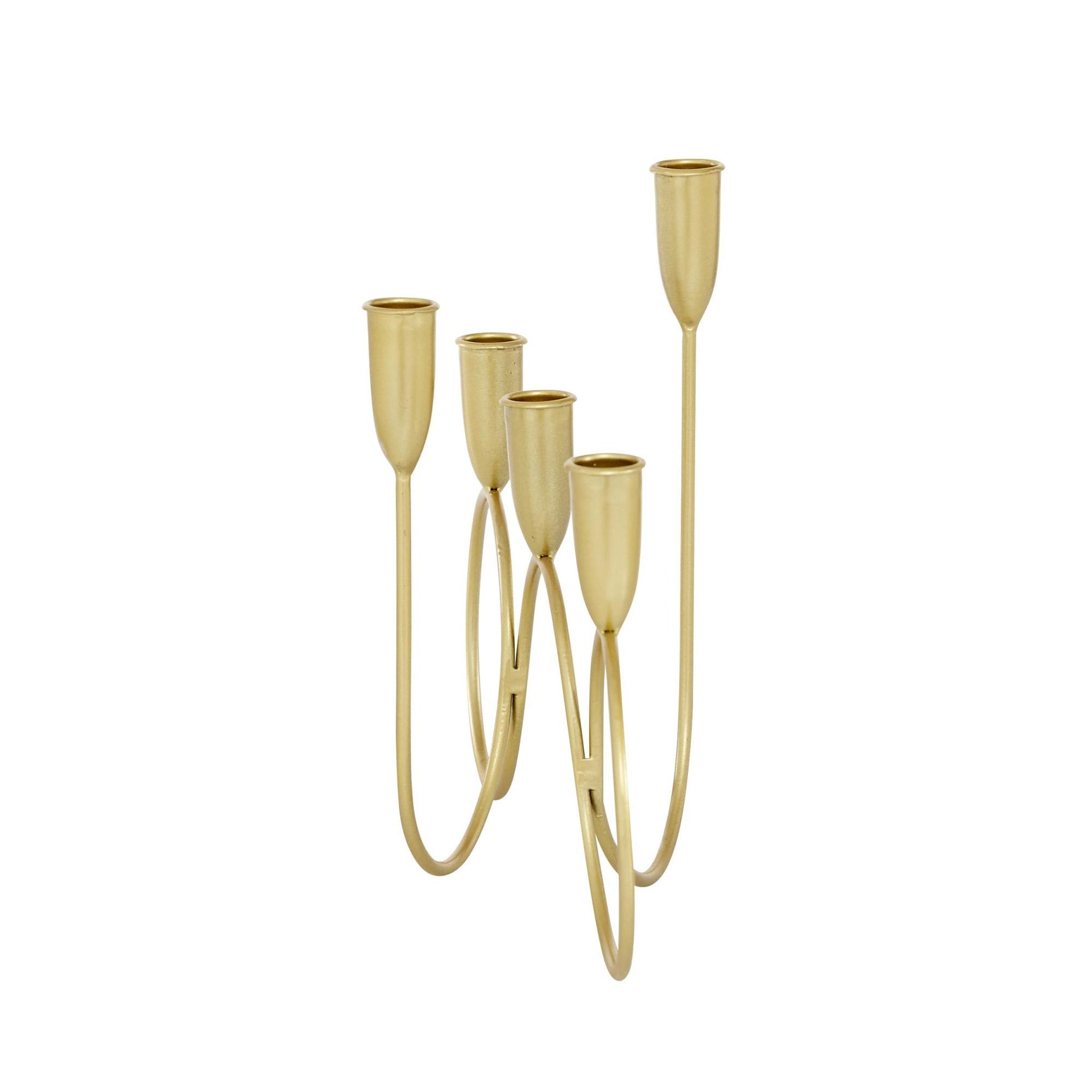CosmoLiving by Cosmopolitan Gold Metal Decorative Candelabra