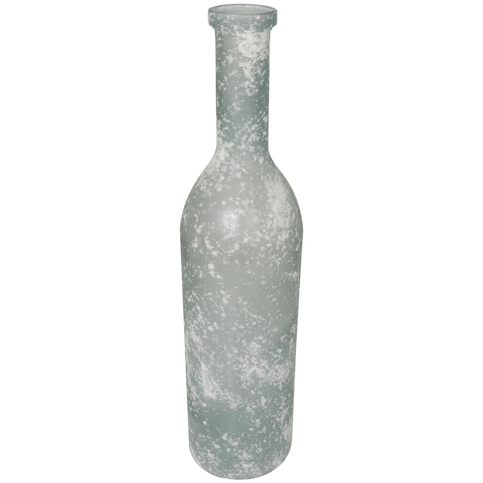 Recycled Glass Handmade Tall Spanish Bottleneck Decorative Vase 7" x 7" x 30"
