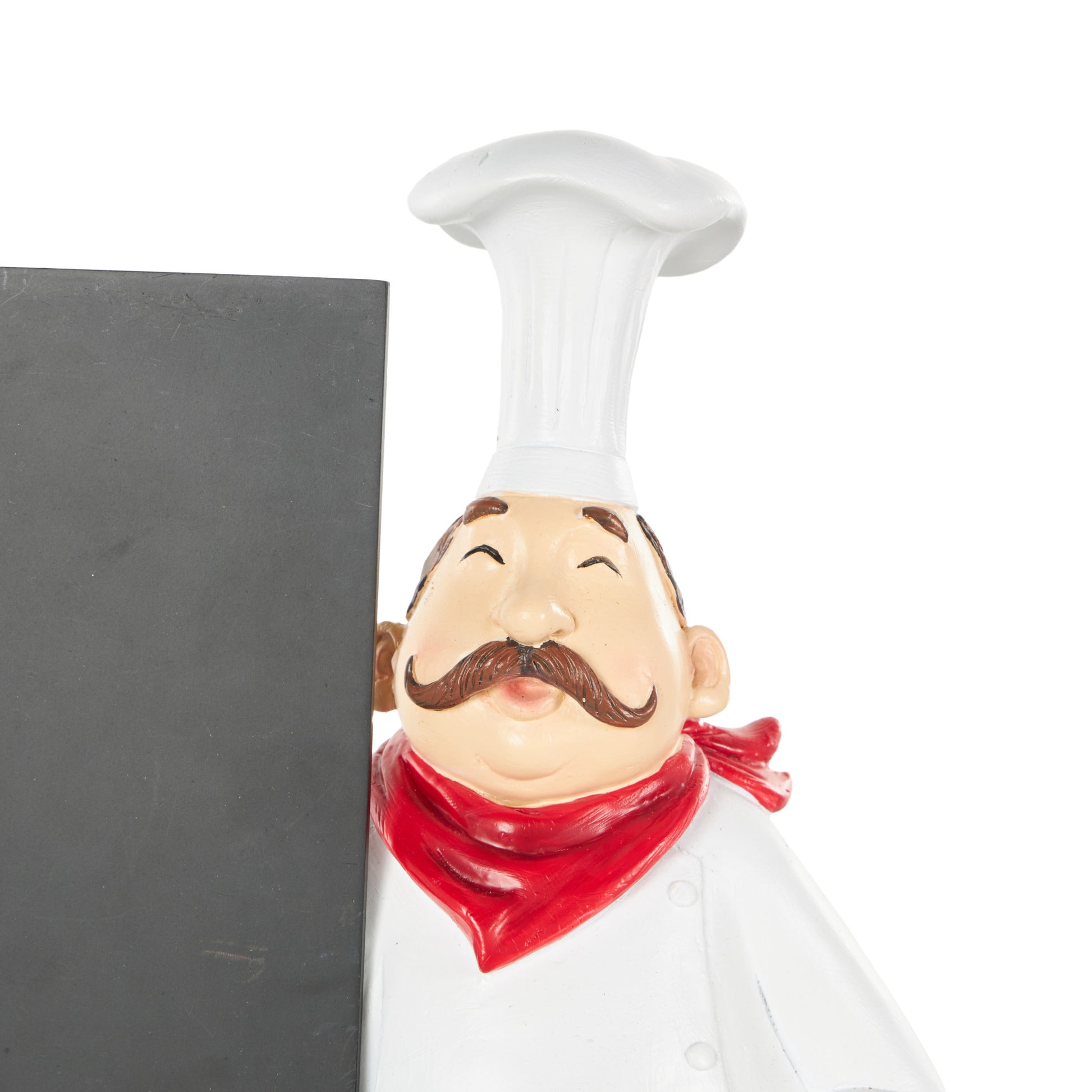 Chef White Polystone Kitchen Decorative Figurine Decorative Sculpture with Chalkboard