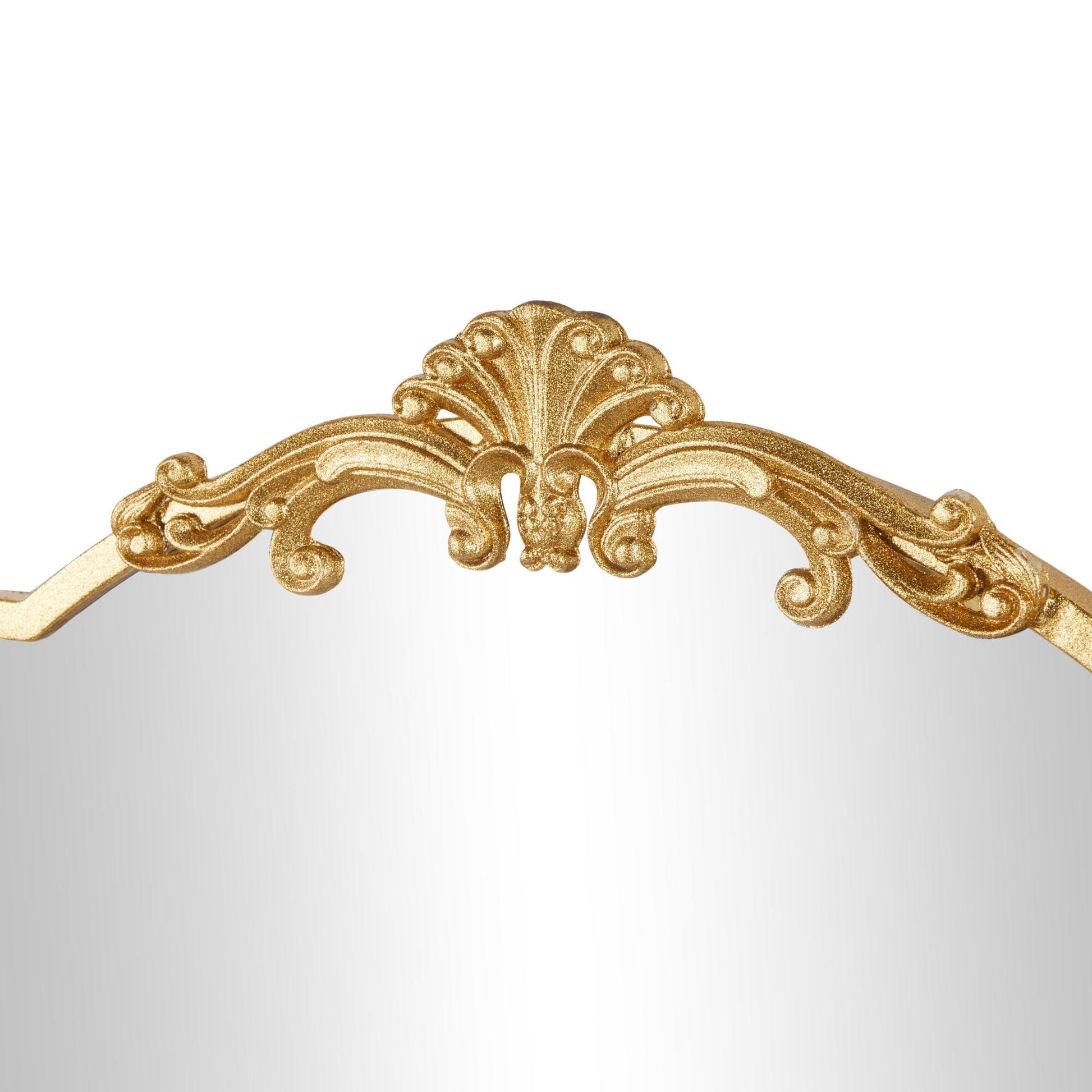 Floral Gold Metal Room Wall Mirror with Floral Embellishments
