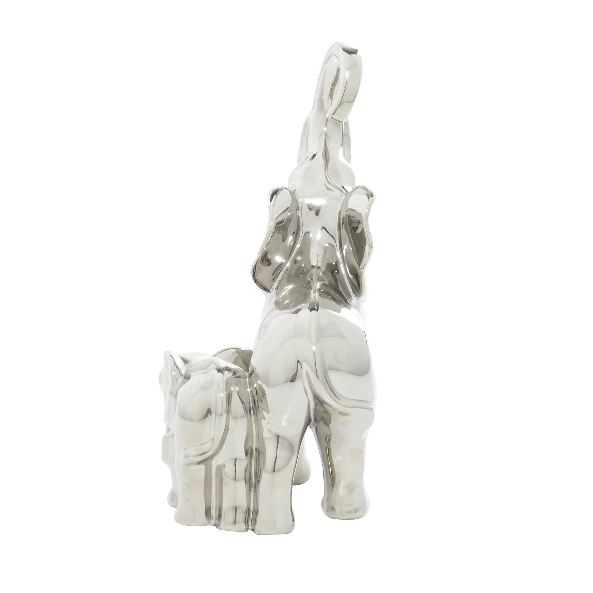 Elephant Silver Ceramic Decorative Sculpture