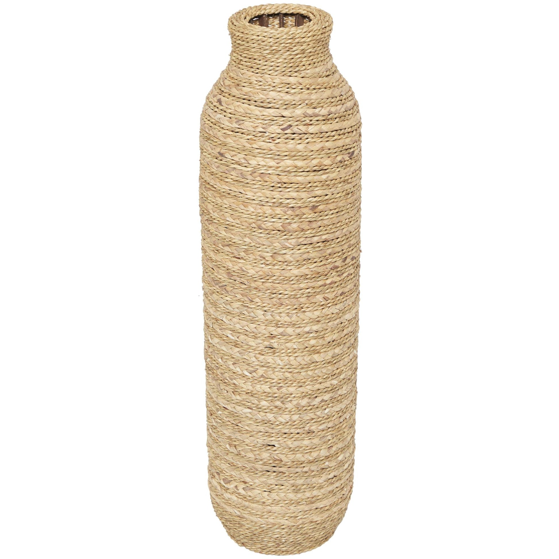 Brown Seagrass Handmade Slim Woven Tall Decorative Vase