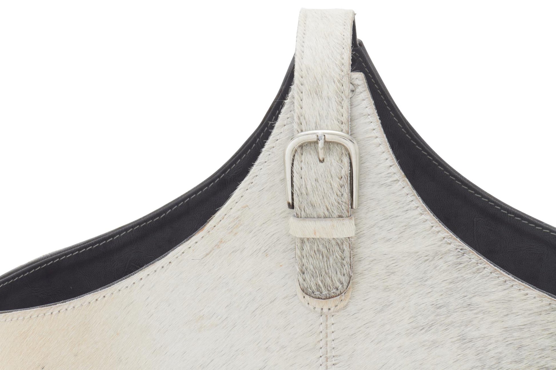 Leather Handmade Box Style Decorative Magazine Holder with Detail Stitching and Curved Buckle Handle
